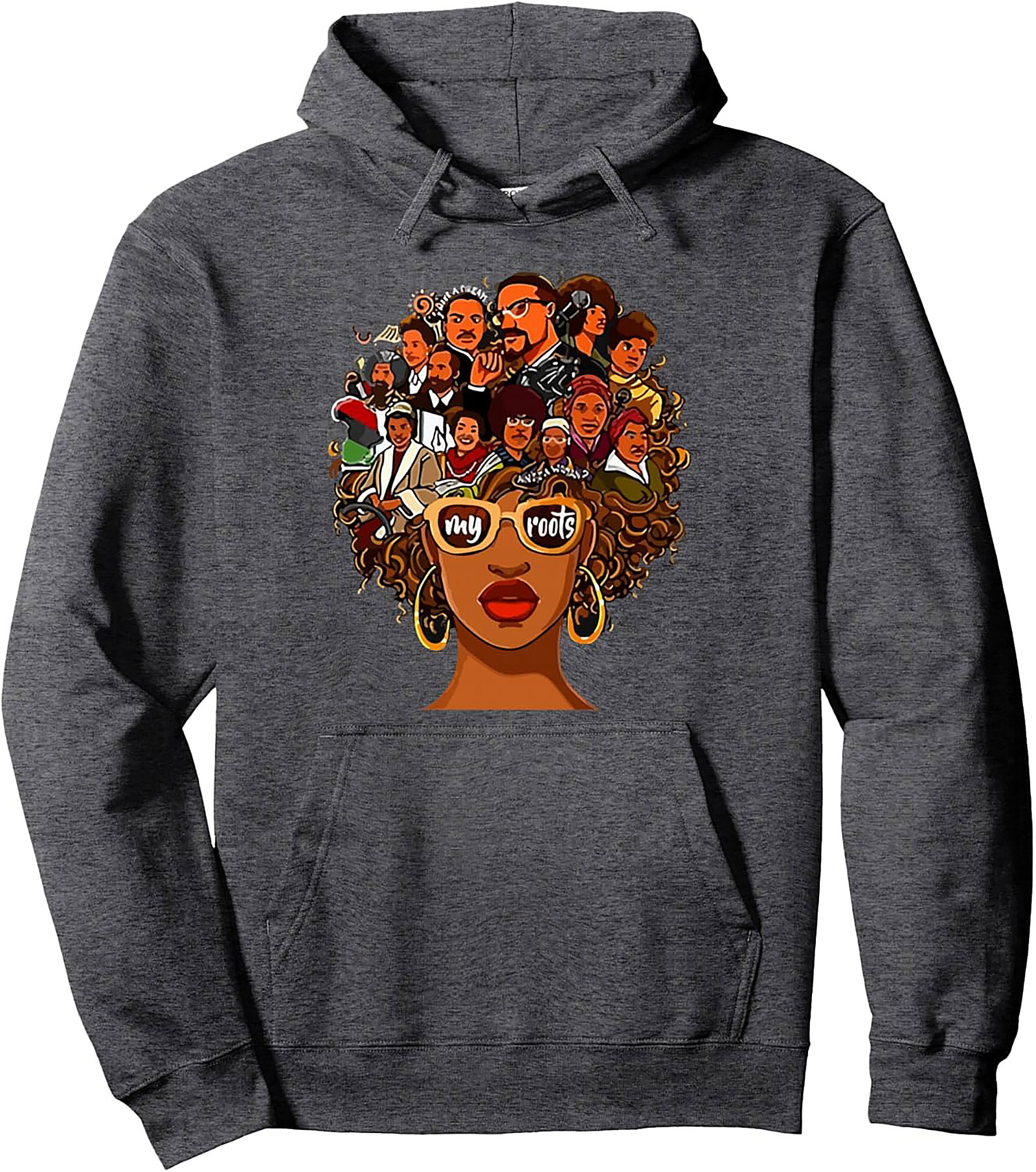 Black History Roots Graphic Hoodie Afro Heritage Pullover