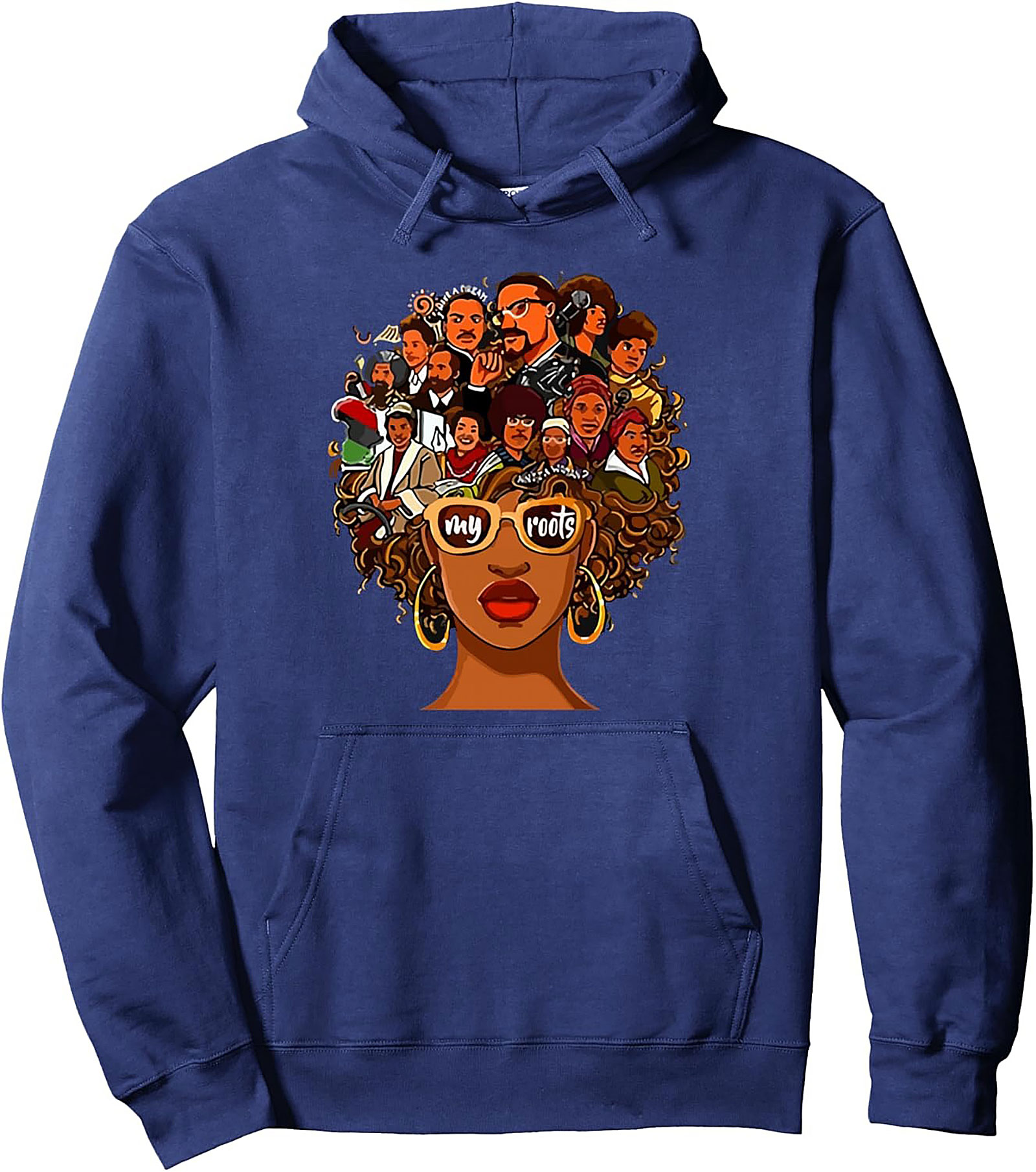Black History Roots Graphic Hoodie Afro Heritage Pullover
