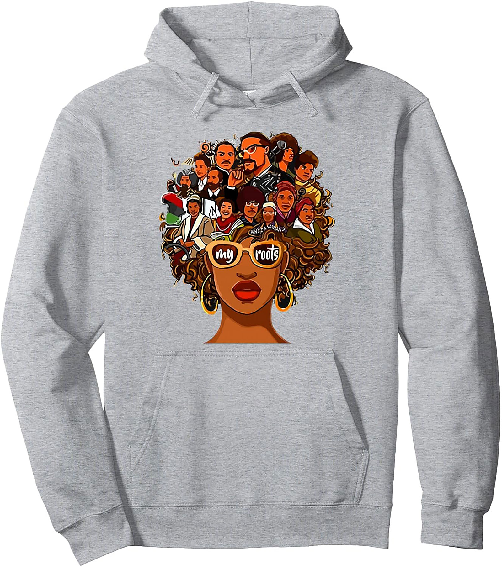 Black History Roots Graphic Hoodie Afro Heritage Pullover