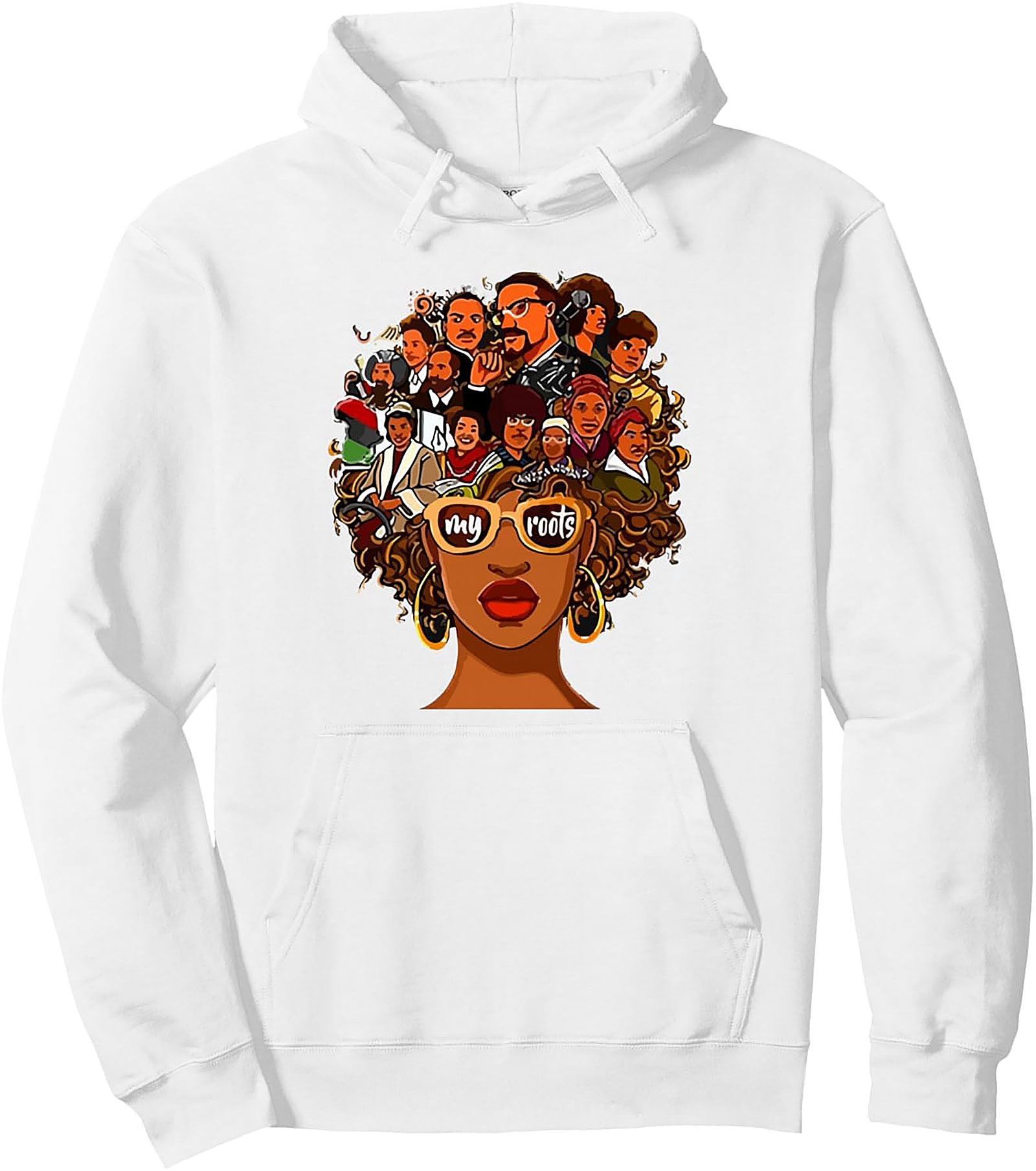 Black History Roots Graphic Hoodie Afro Heritage Pullover