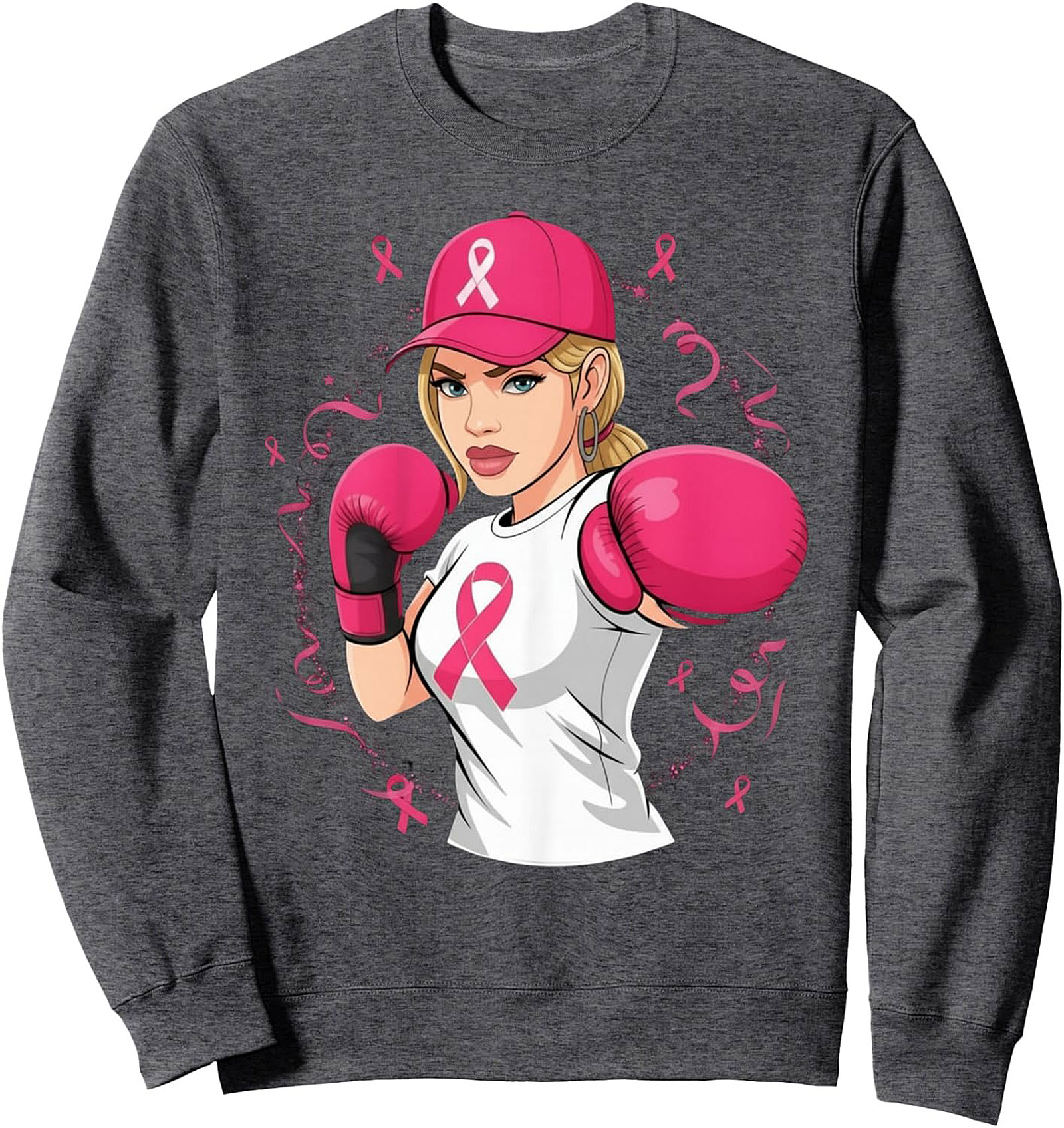  Pink Ribbon Fighter Breast Cancer Awareness Sweatshirt