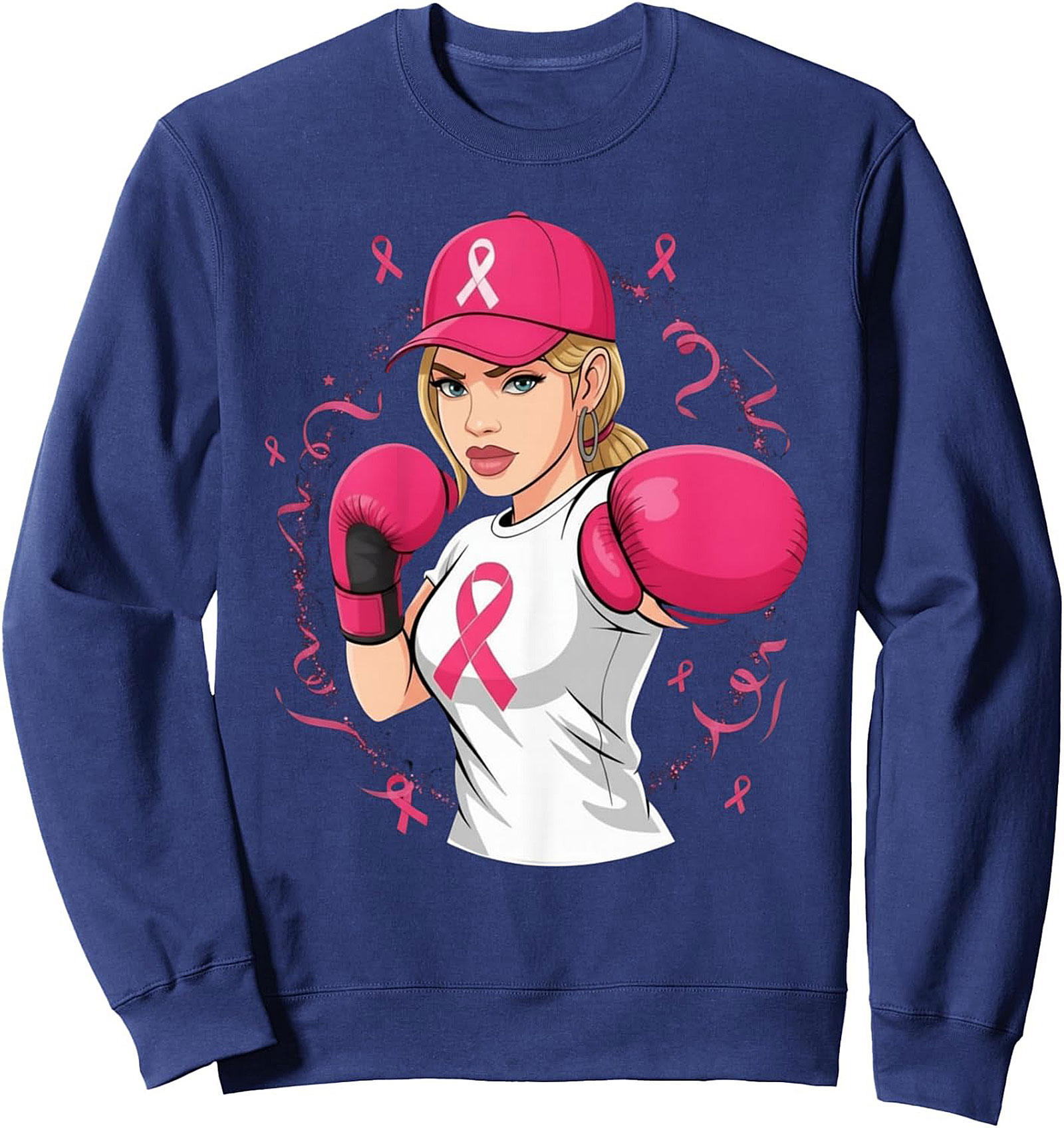  Pink Ribbon Fighter Breast Cancer Awareness Sweatshirt