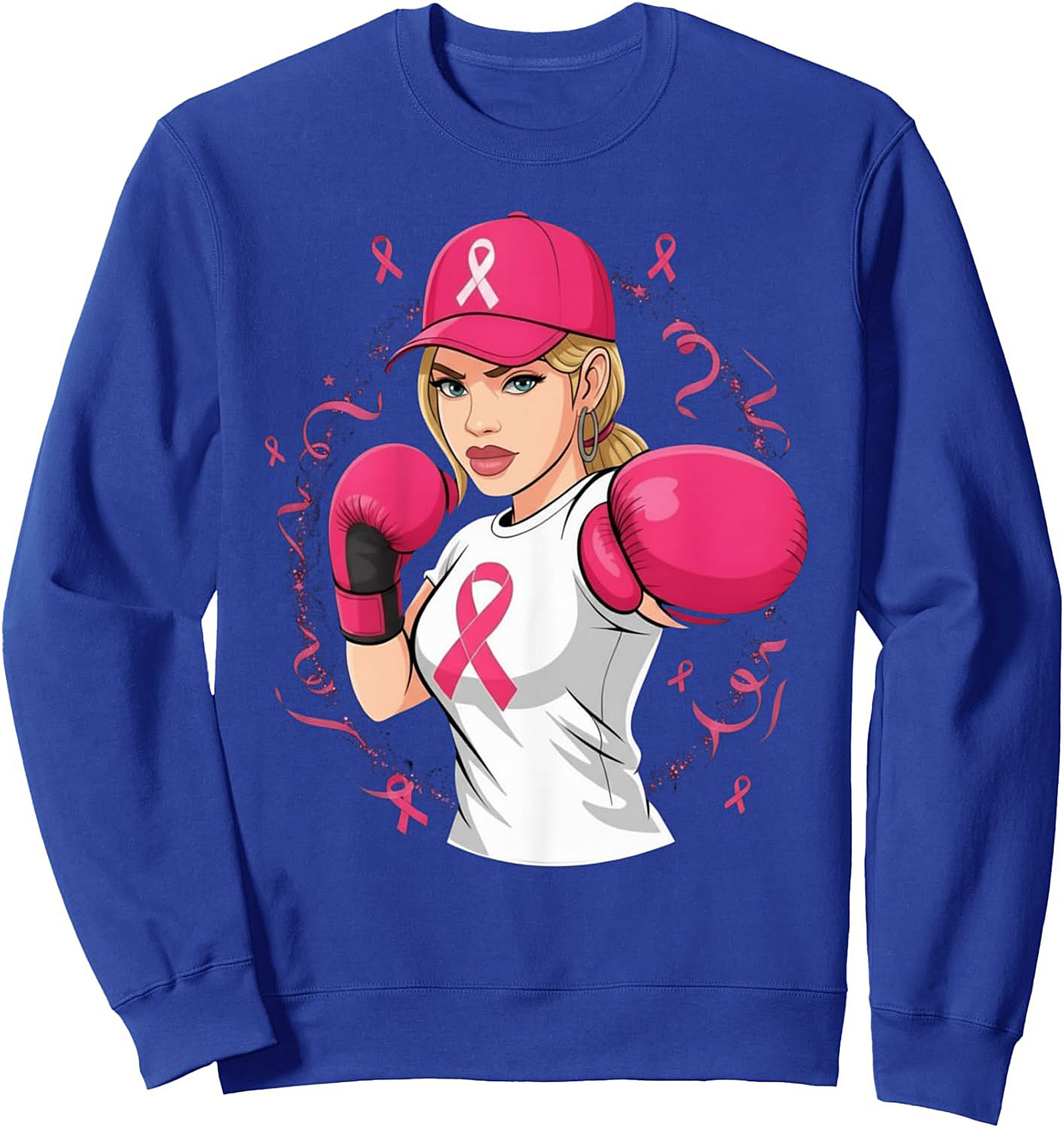  Pink Ribbon Fighter Breast Cancer Awareness Sweatshirt