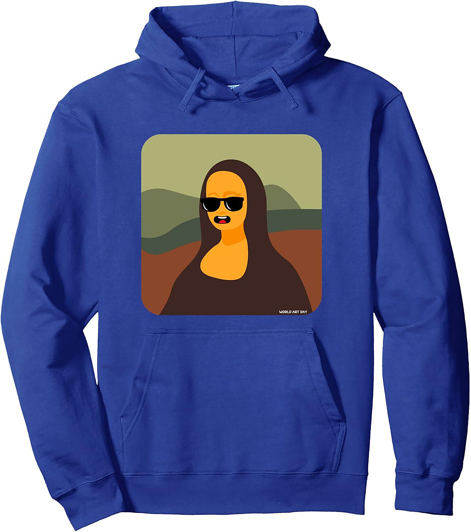 Mona Lisa Sunglasses Graphic Hoodie World Art Day Pullover
