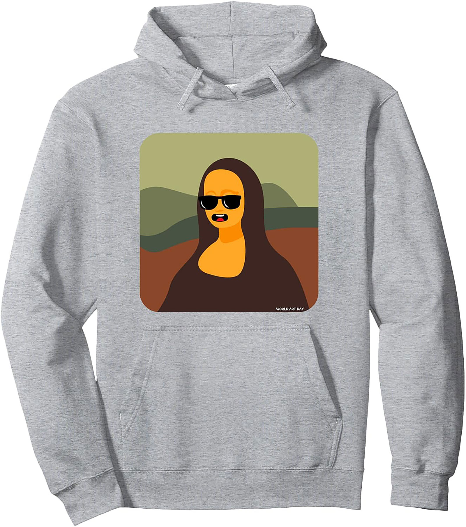Mona Lisa Sunglasses Graphic Hoodie World Art Day Pullover
