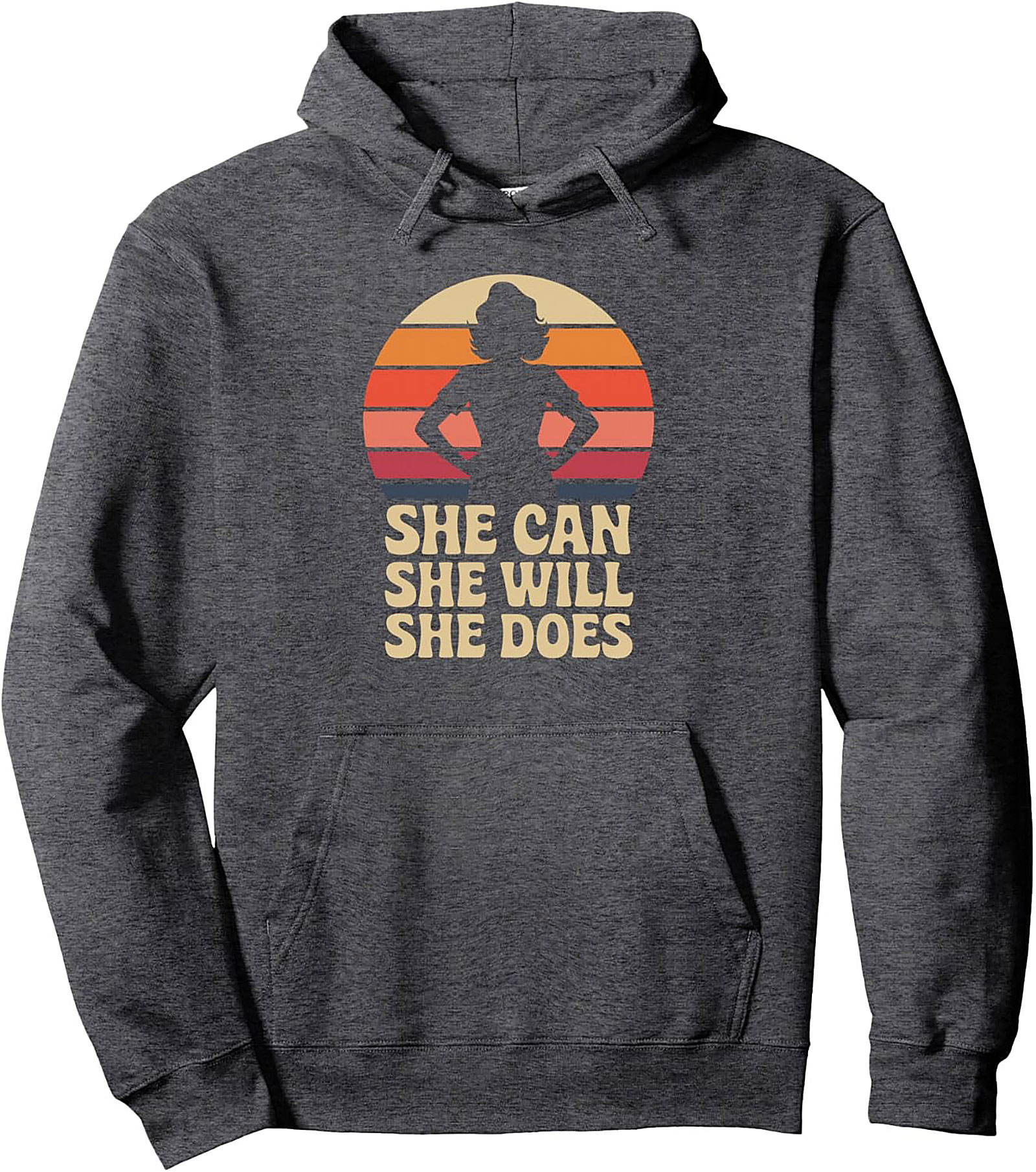 She Can She Will She Does Empowerment Graphic Hoodie