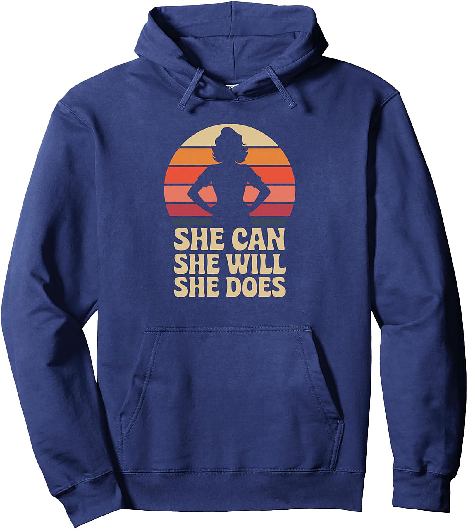 She Can She Will She Does Empowerment Graphic Hoodie