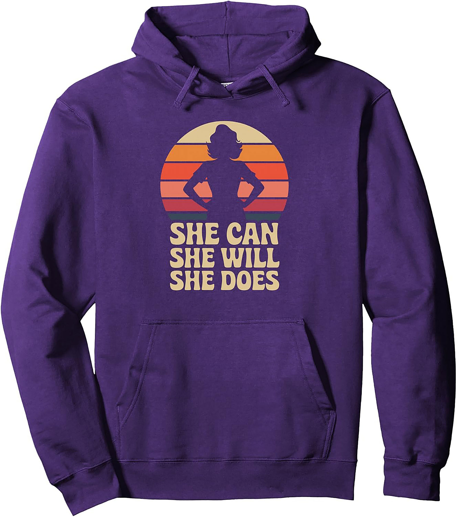 She Can She Will She Does Empowerment Graphic Hoodie