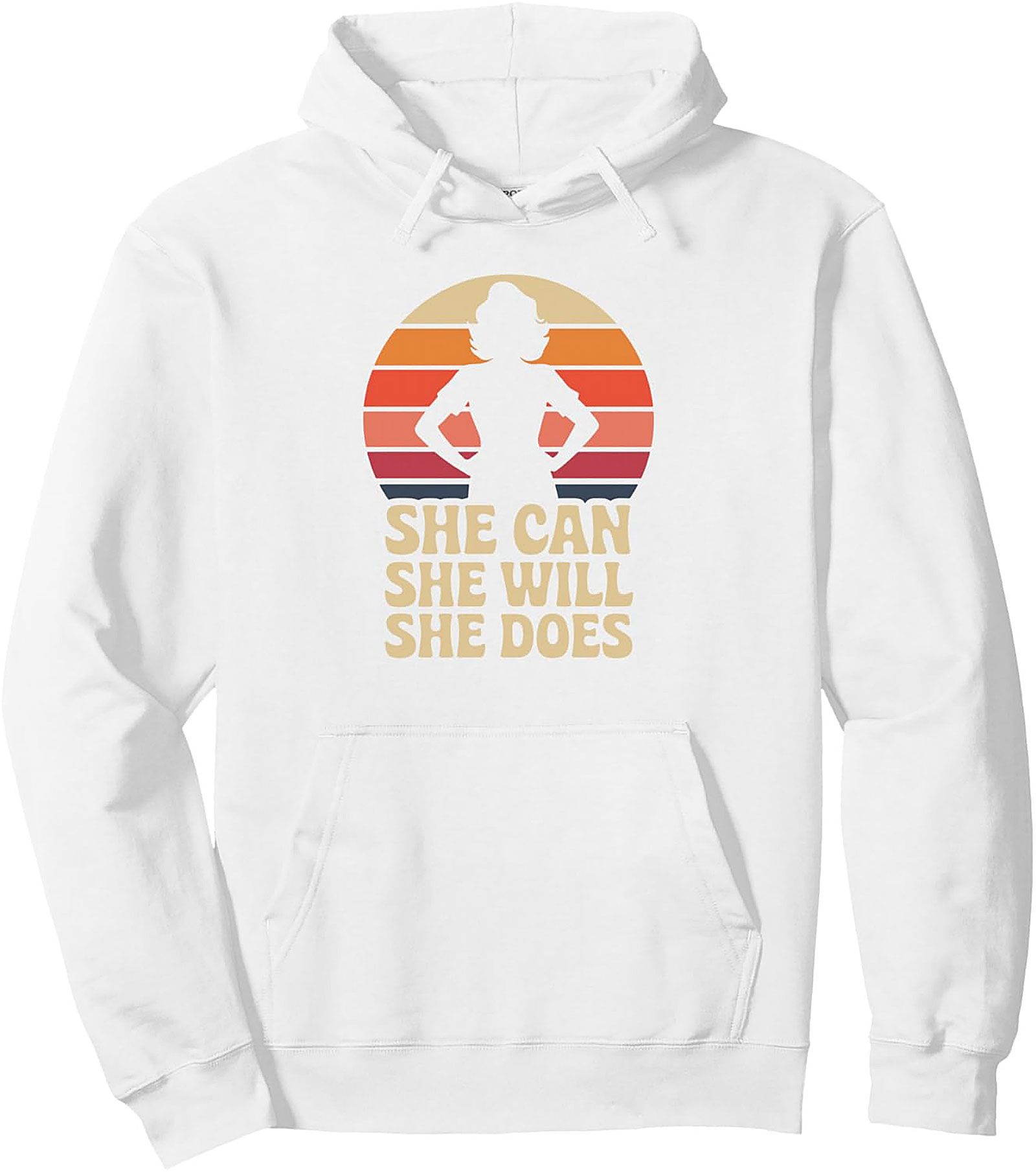 She Can She Will She Does Empowerment Graphic Hoodie