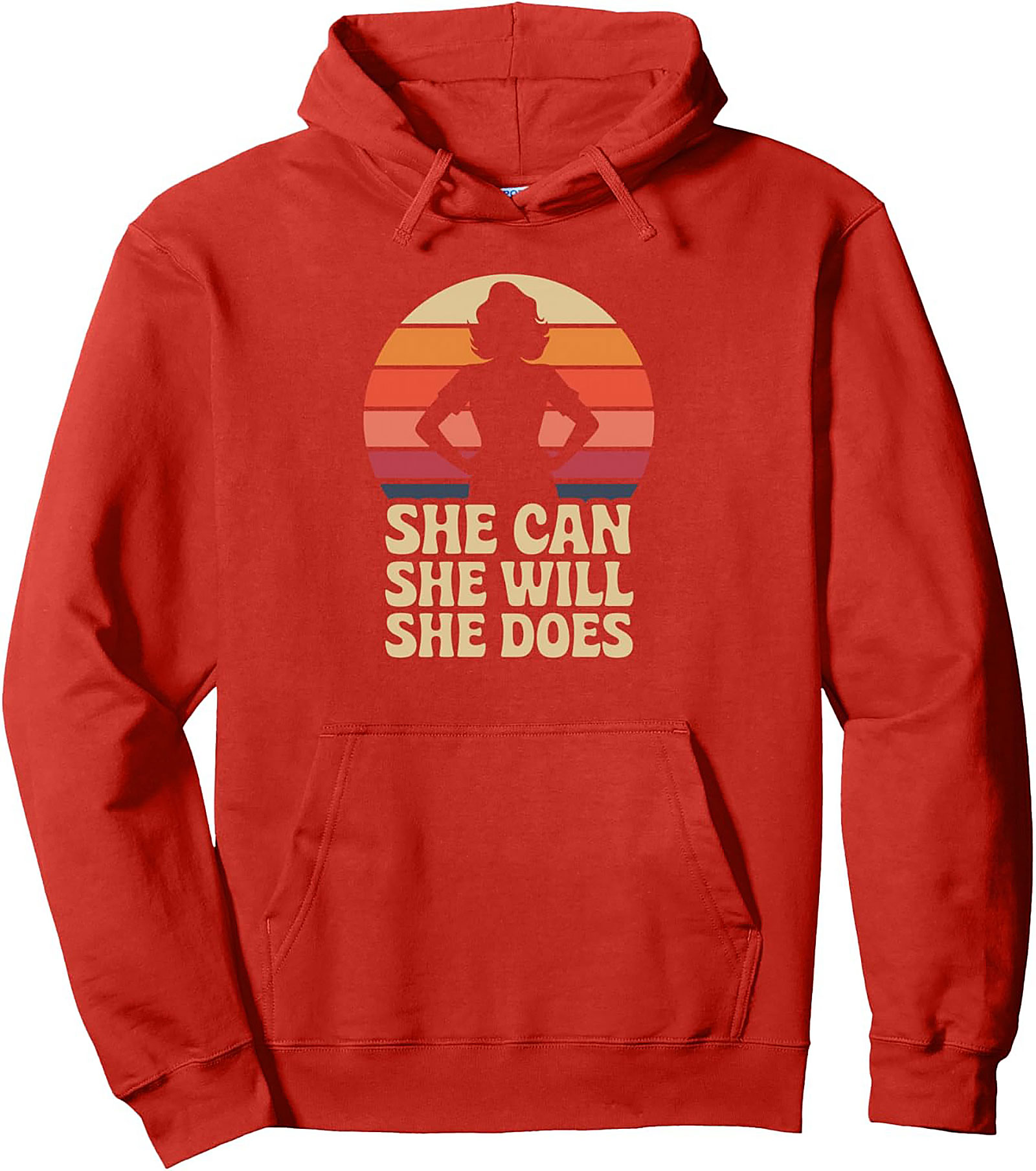 She Can She Will She Does Empowerment Graphic Hoodie