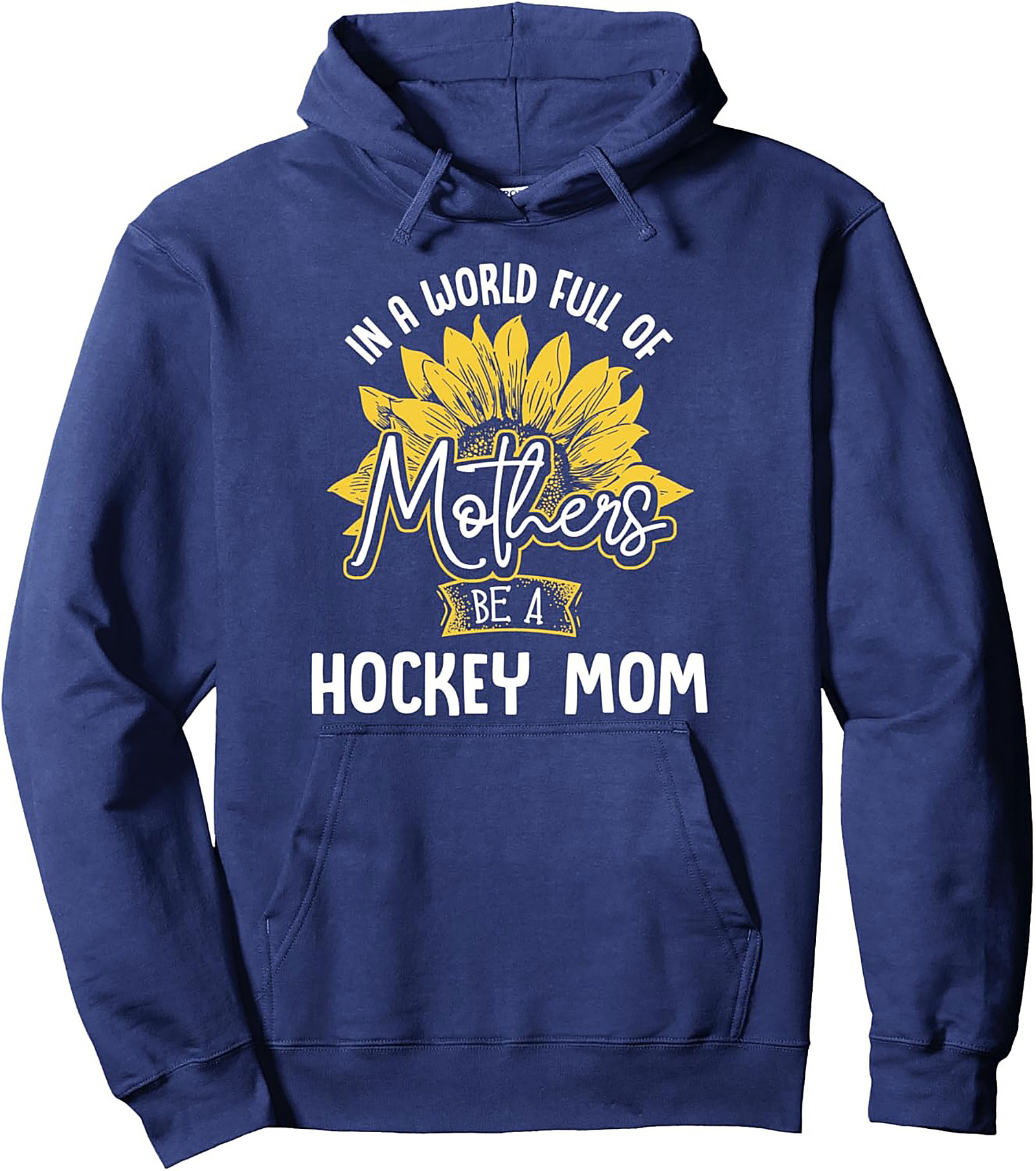 Hockey Mom Sunflower Hoodie Cozy Unisex Pullover Graphic