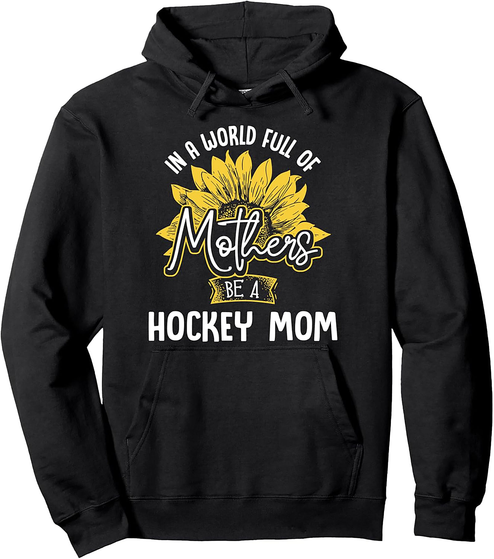 Hockey Mom Sunflower Hoodie Cozy Unisex Pullover Graphic