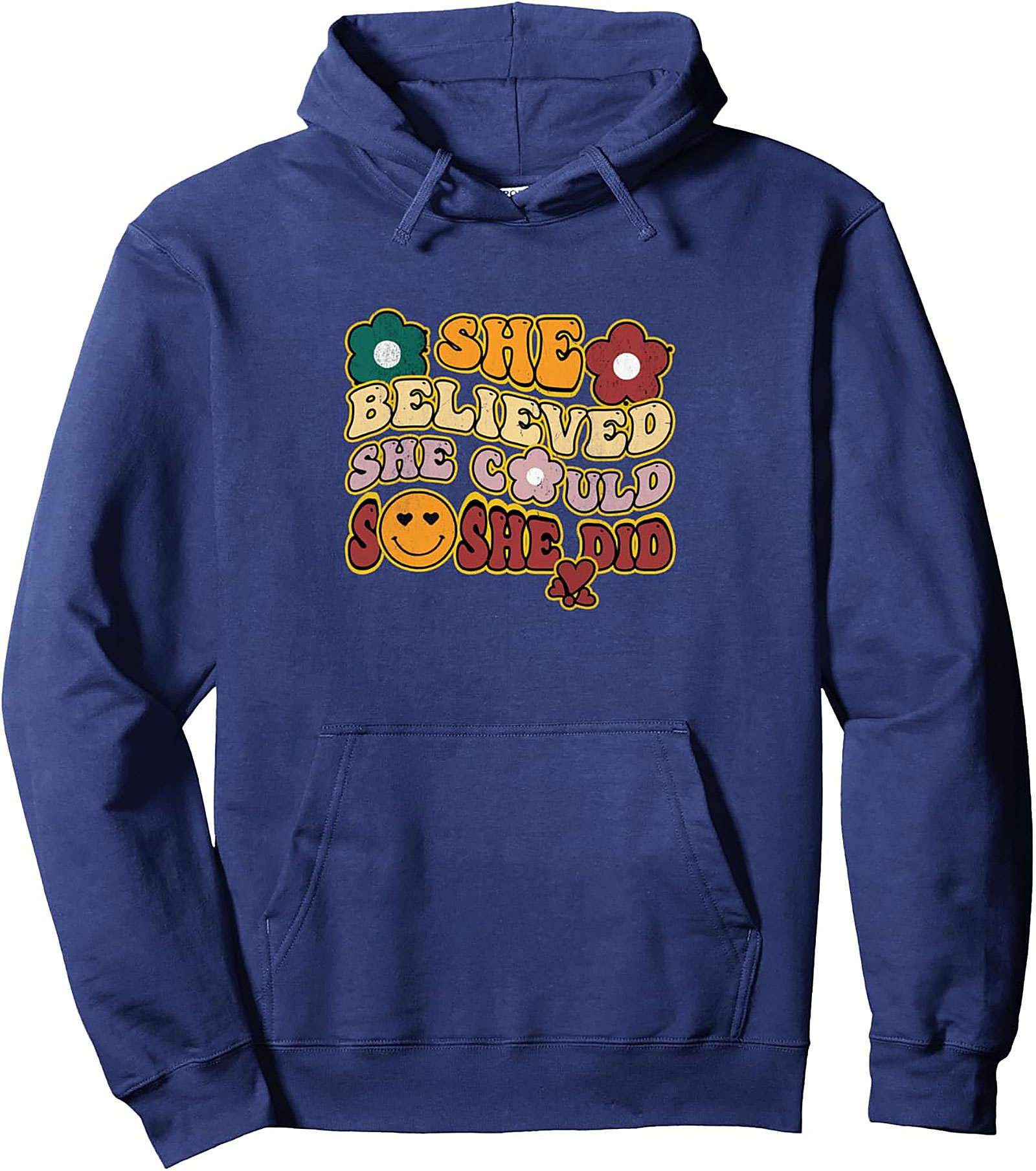 She Believed She Could So She Did Retro Graphic Hoodie