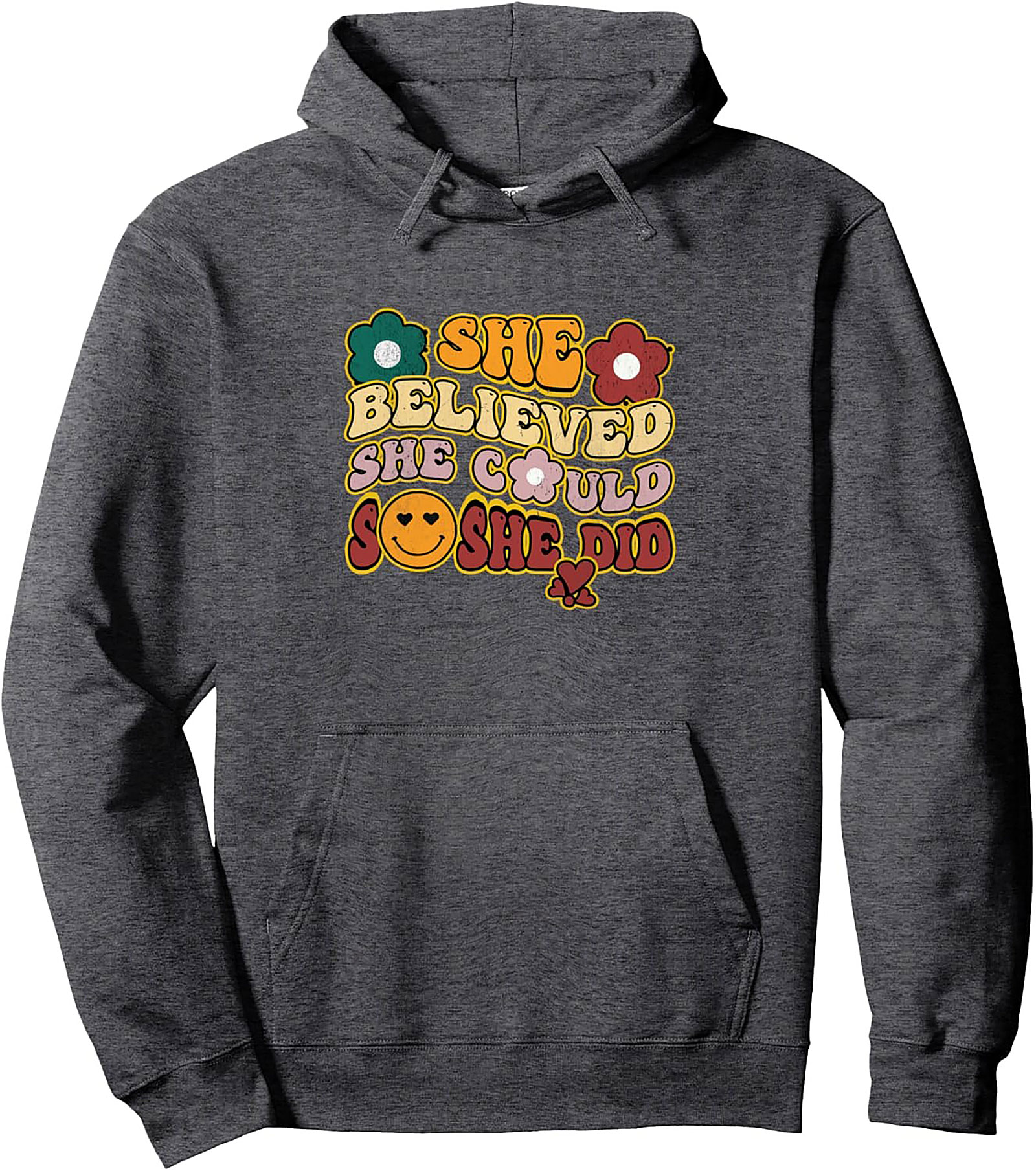 She Believed She Could So She Did Retro Graphic Hoodie