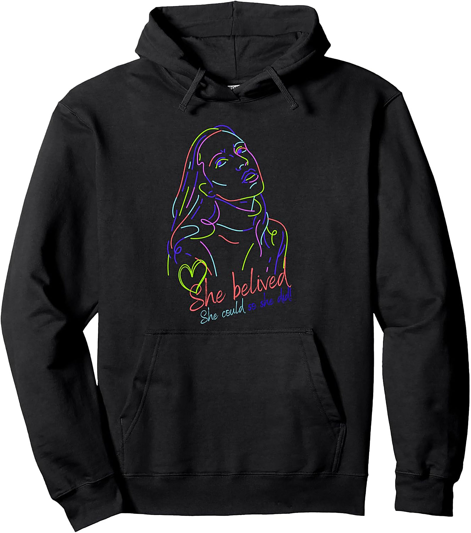 She Believed She Could Graphic Hoodie Empowerment Pullover