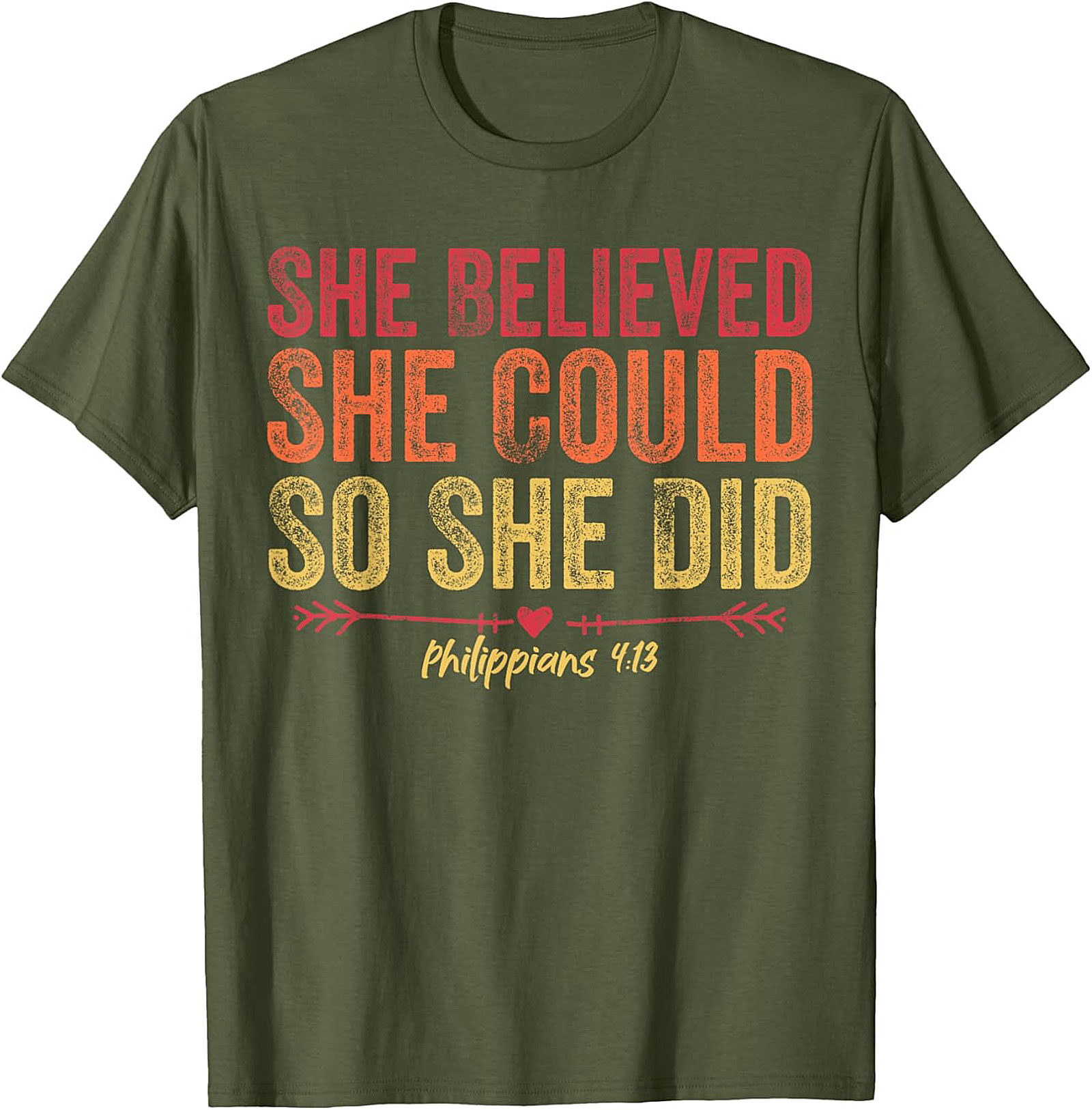  She Believed She Could So She Did T-Shirt Philippians 4:13