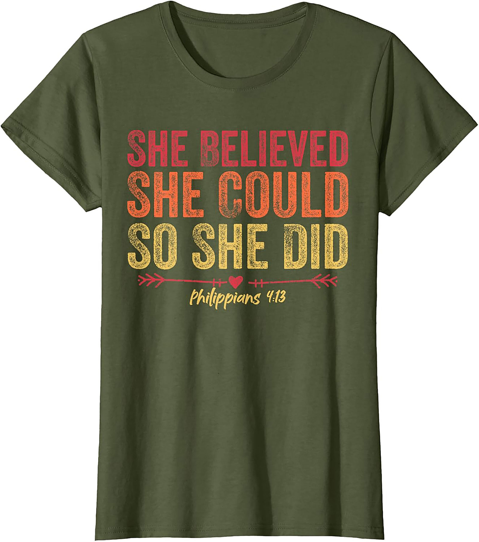  She Believed She Could So She Did T-Shirt Philippians 4:13