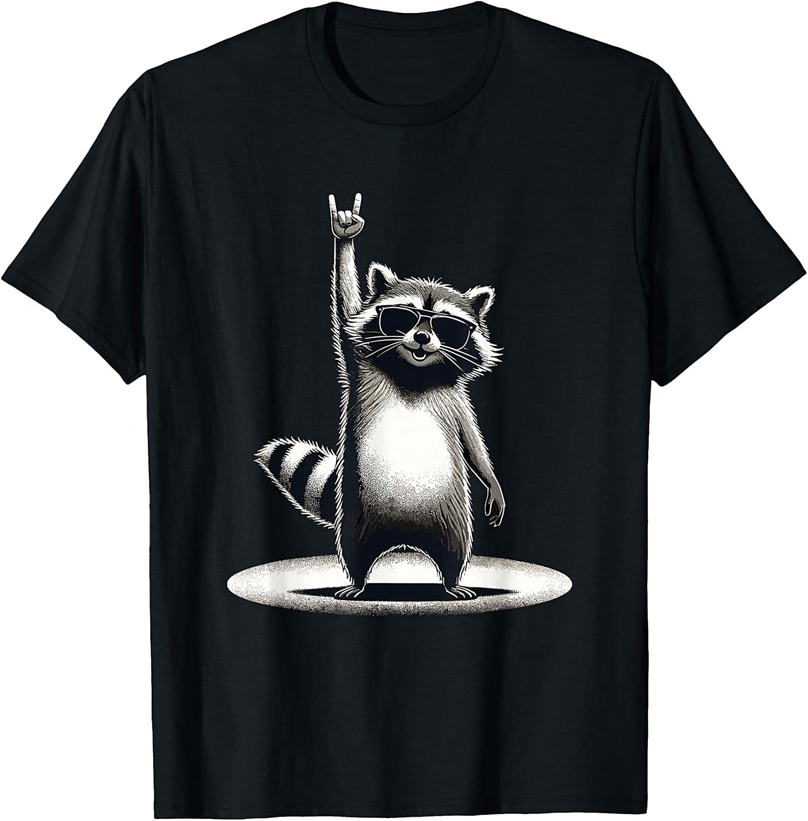 Rock on Raccoon Graphic Tee Cool Trash Panda Unisex T-Shirt