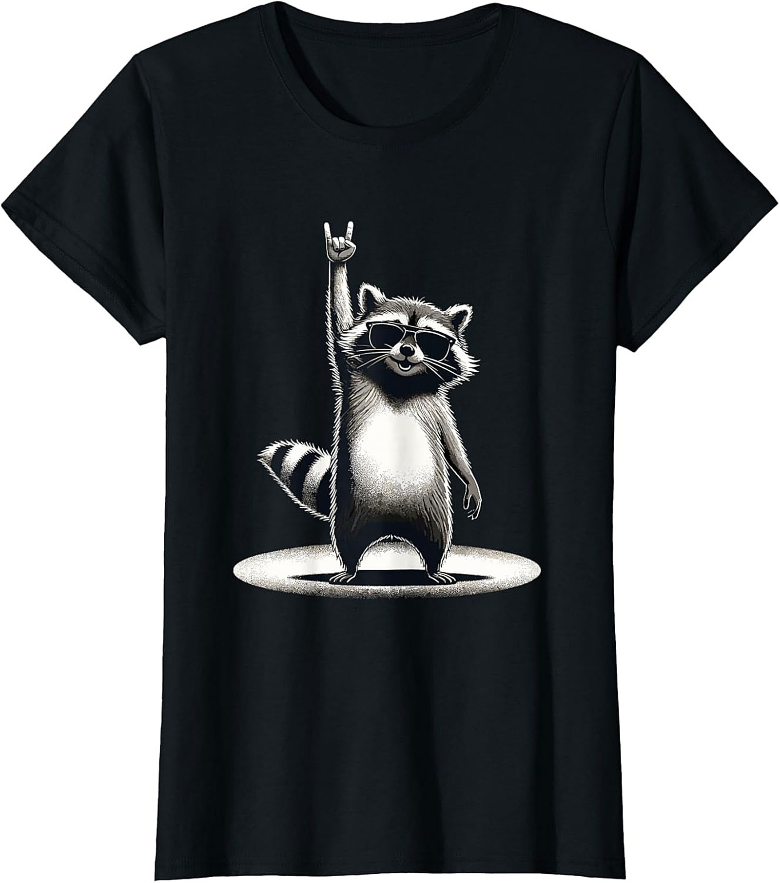 Rock on Raccoon Graphic Tee Cool Trash Panda Unisex T-Shirt