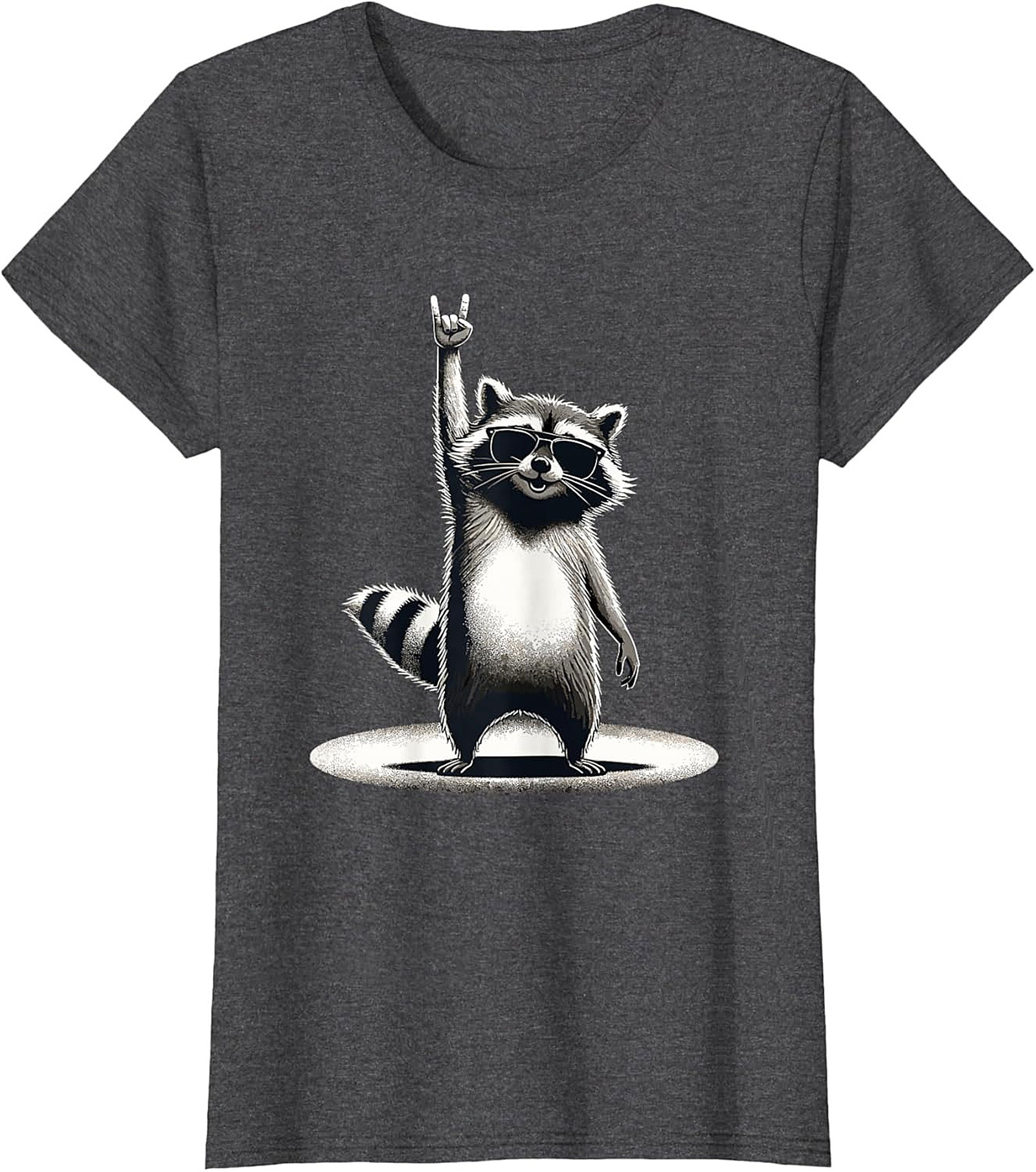Rock on Raccoon Graphic Tee Cool Trash Panda Unisex T-Shirt