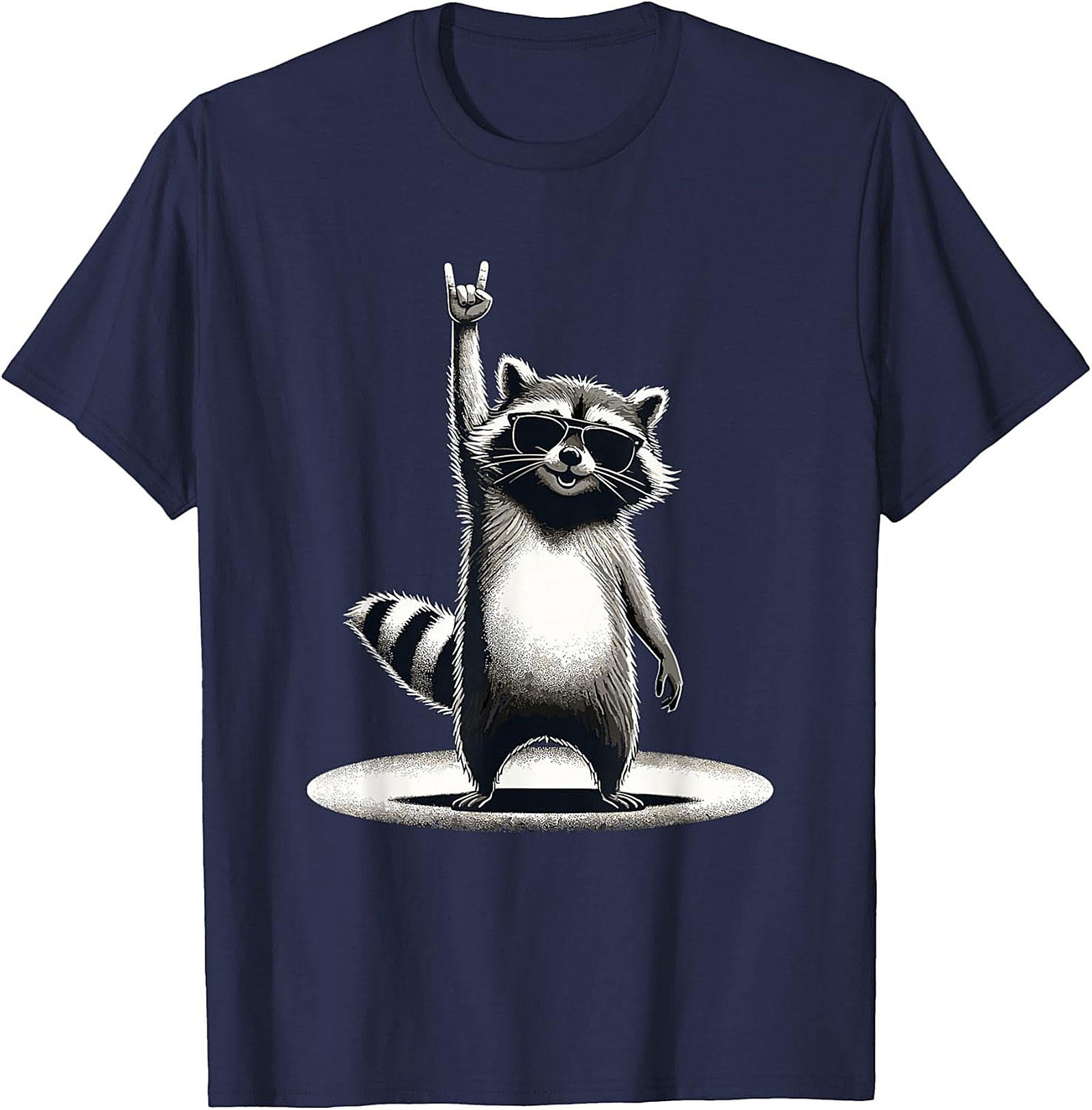 Rock on Raccoon Graphic Tee Cool Trash Panda Unisex T-Shirt