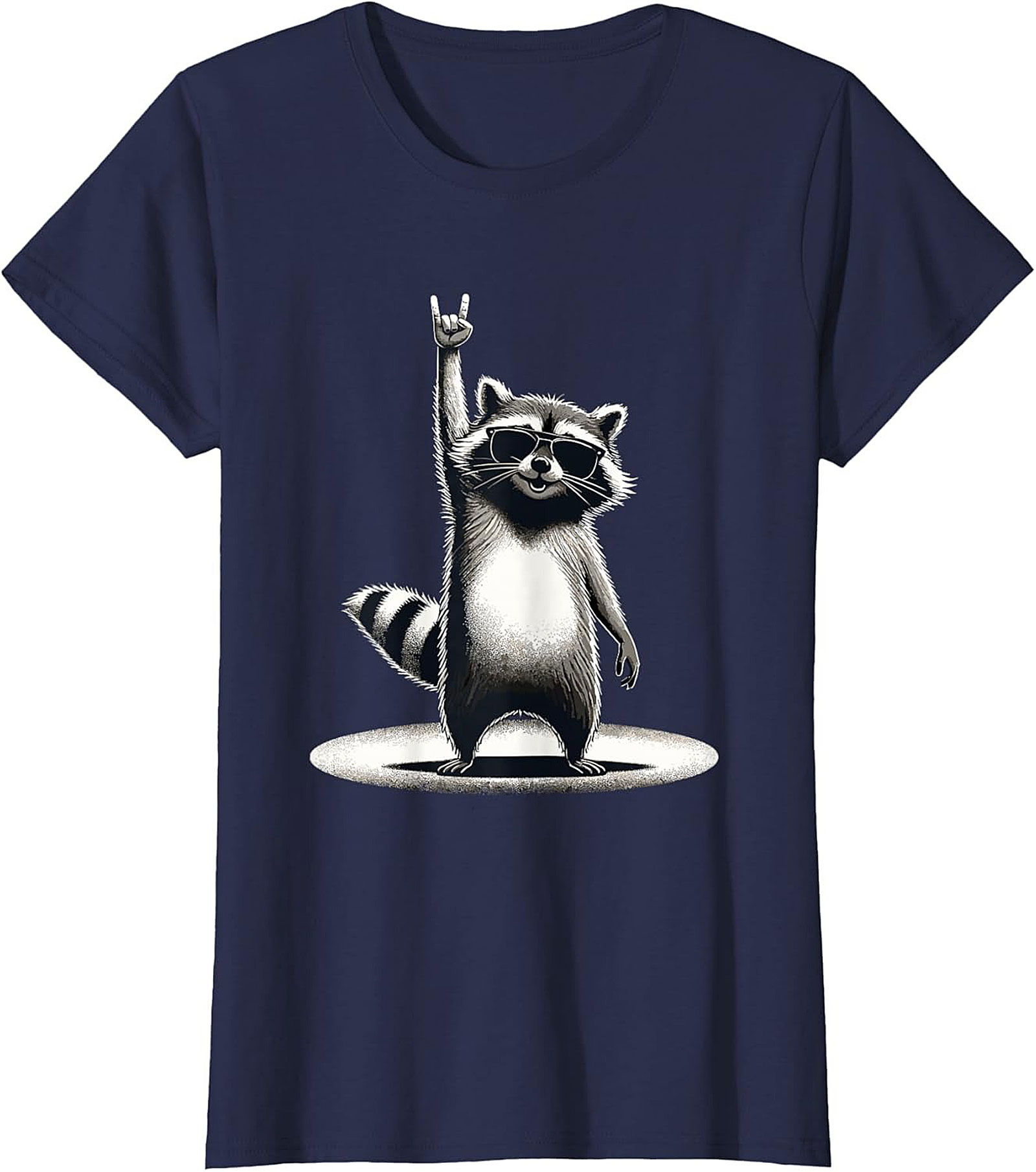 Rock on Raccoon Graphic Tee Cool Trash Panda Unisex T-Shirt