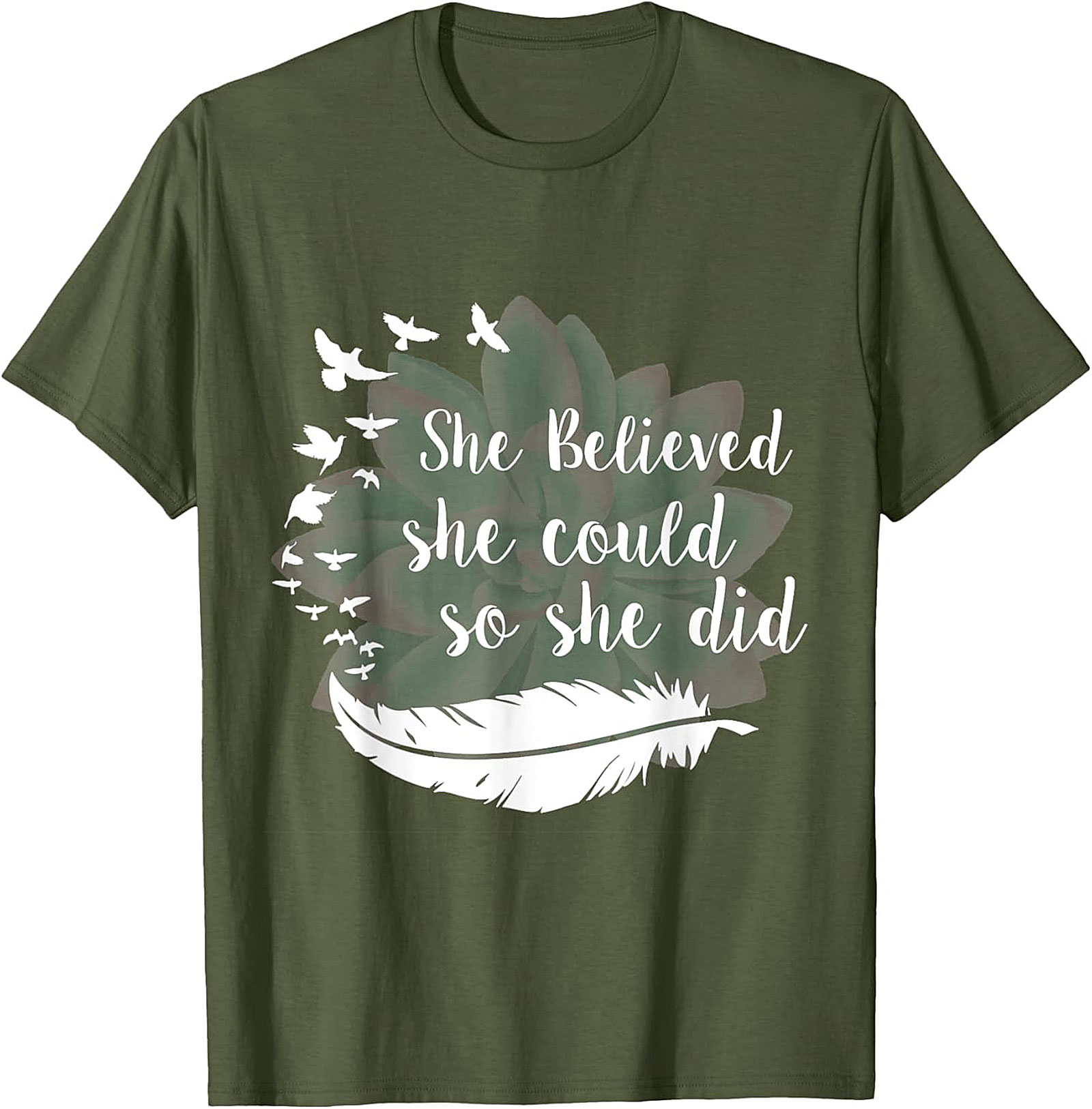 She Believed She Could So She Did Inspirational Quote T-shirt