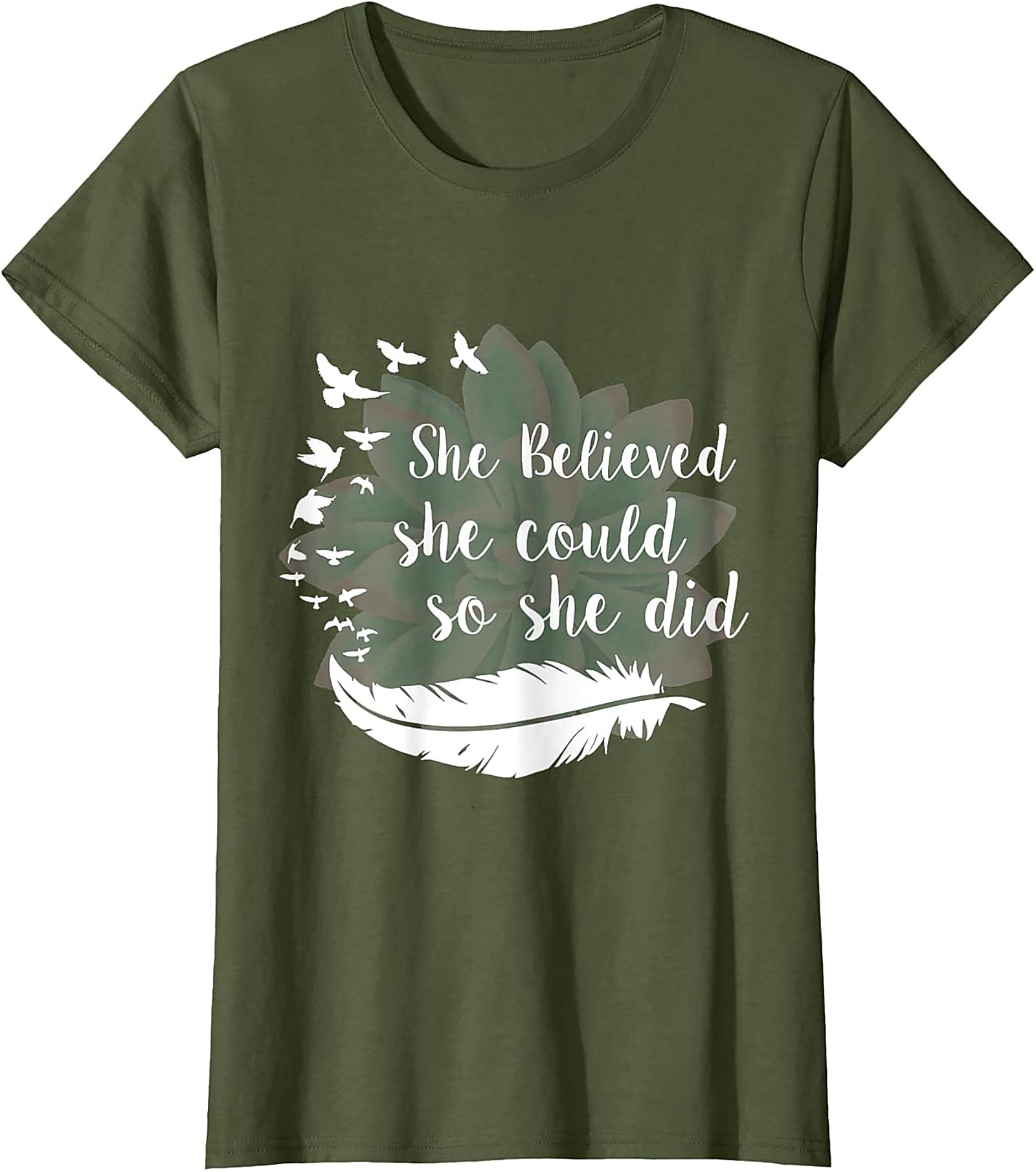 She Believed She Could So She Did Inspirational Quote T-shirt