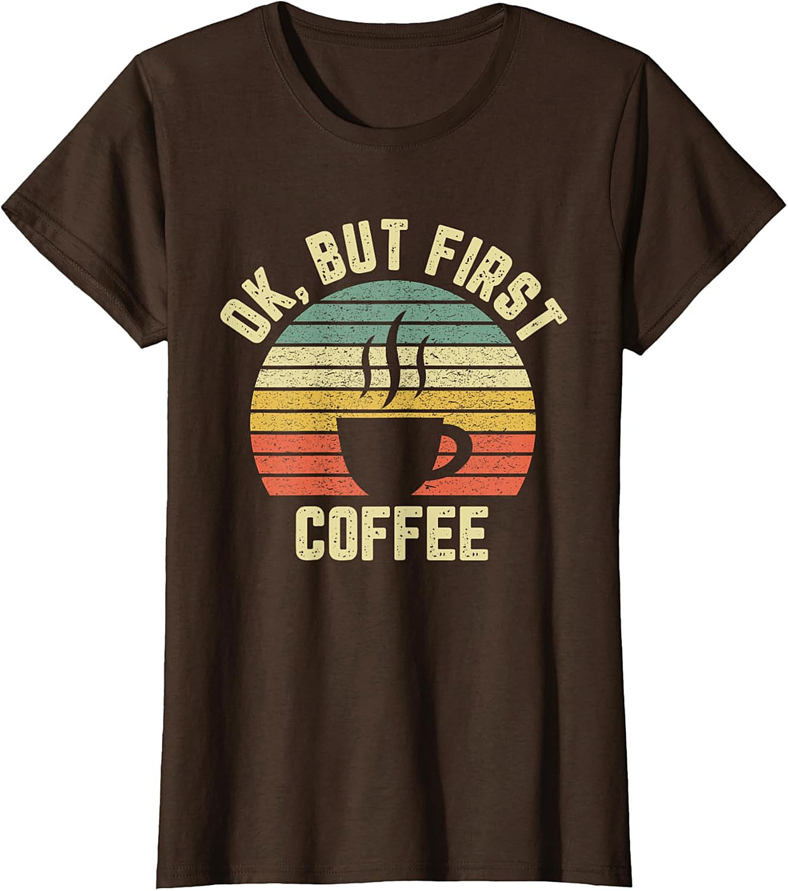  Retro OK But First Coffee T-Shirt Vintage Graphic Tee