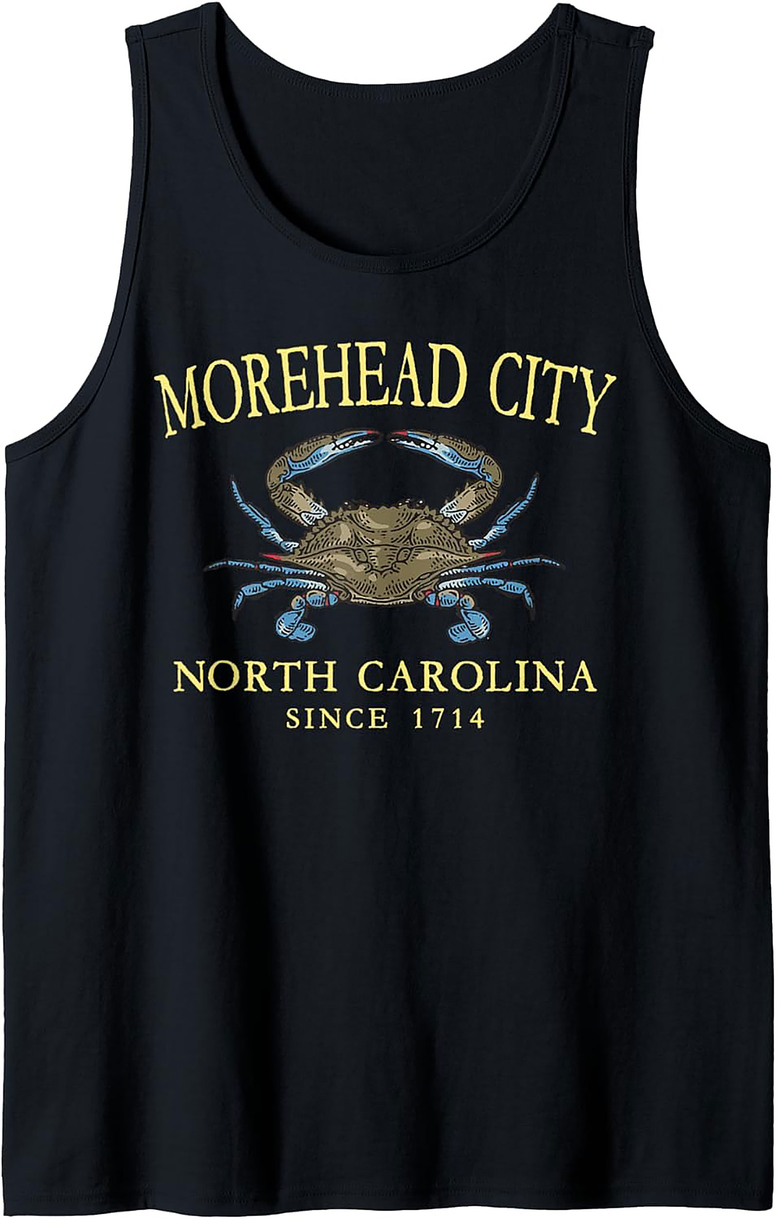 Morehead City NC Blue Crab Tank Top Coastal Summer Wear
