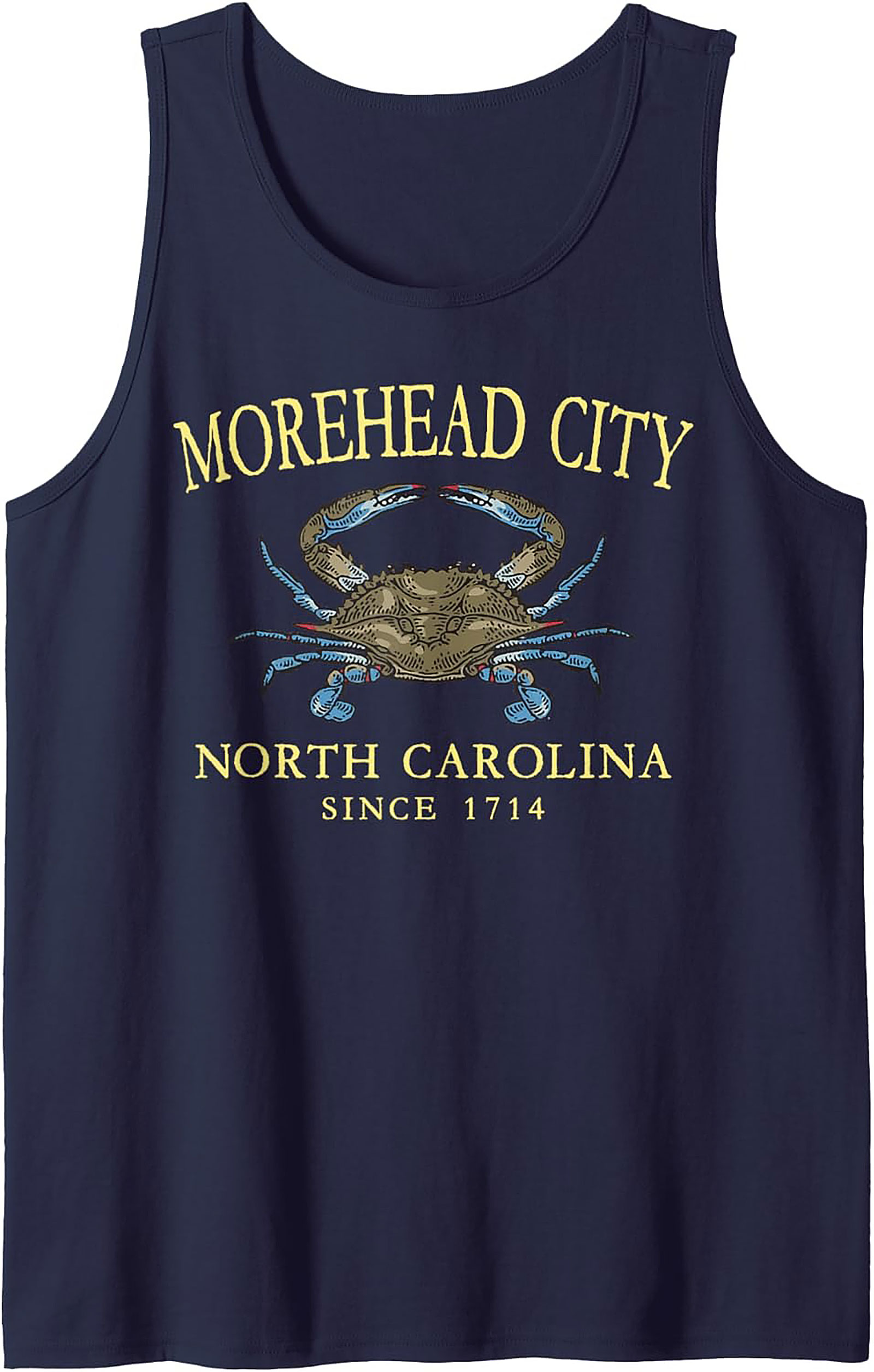 Morehead City NC Blue Crab Tank Top Coastal Summer Wear