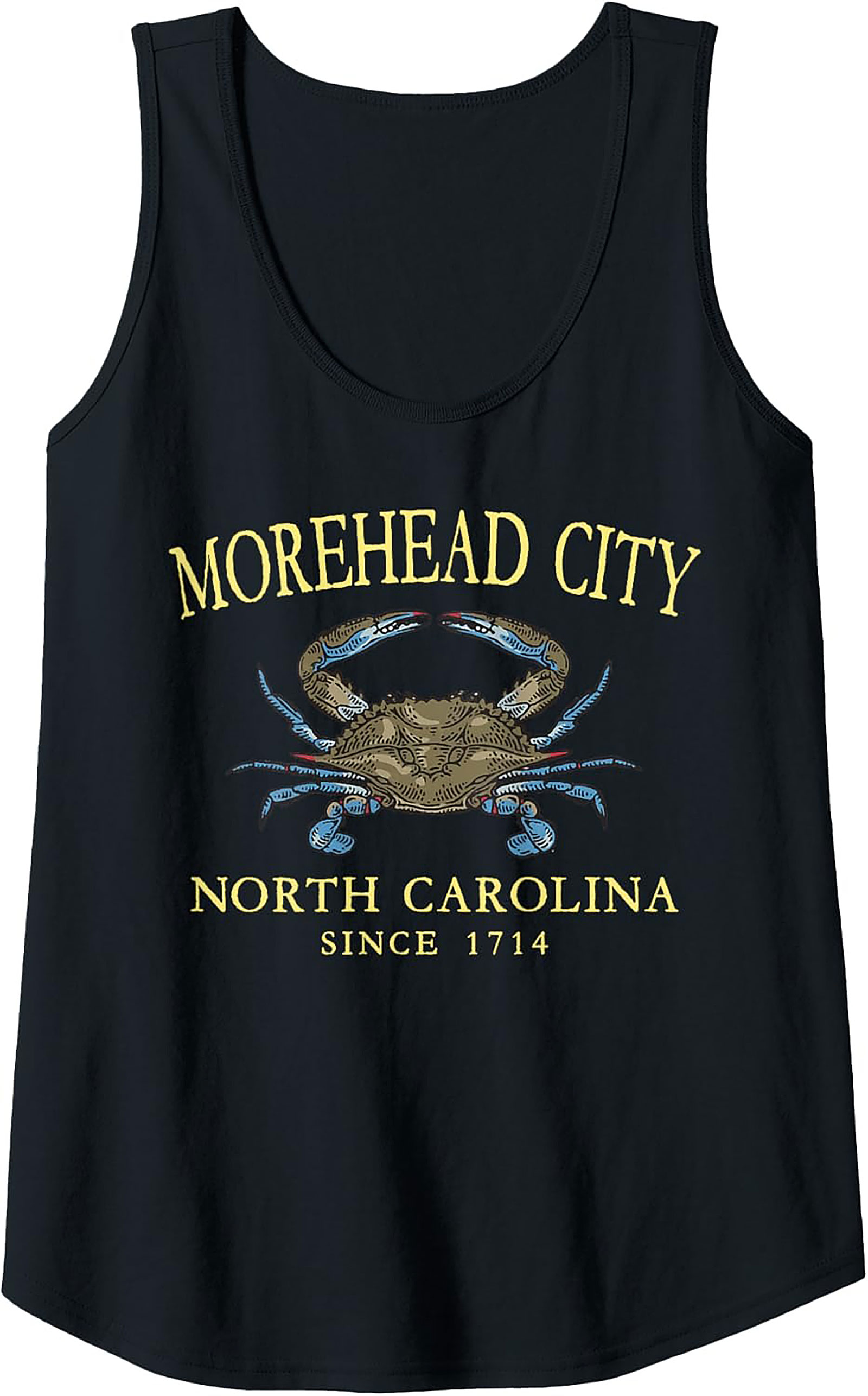 Morehead City NC Blue Crab Tank Top Coastal Summer Wear