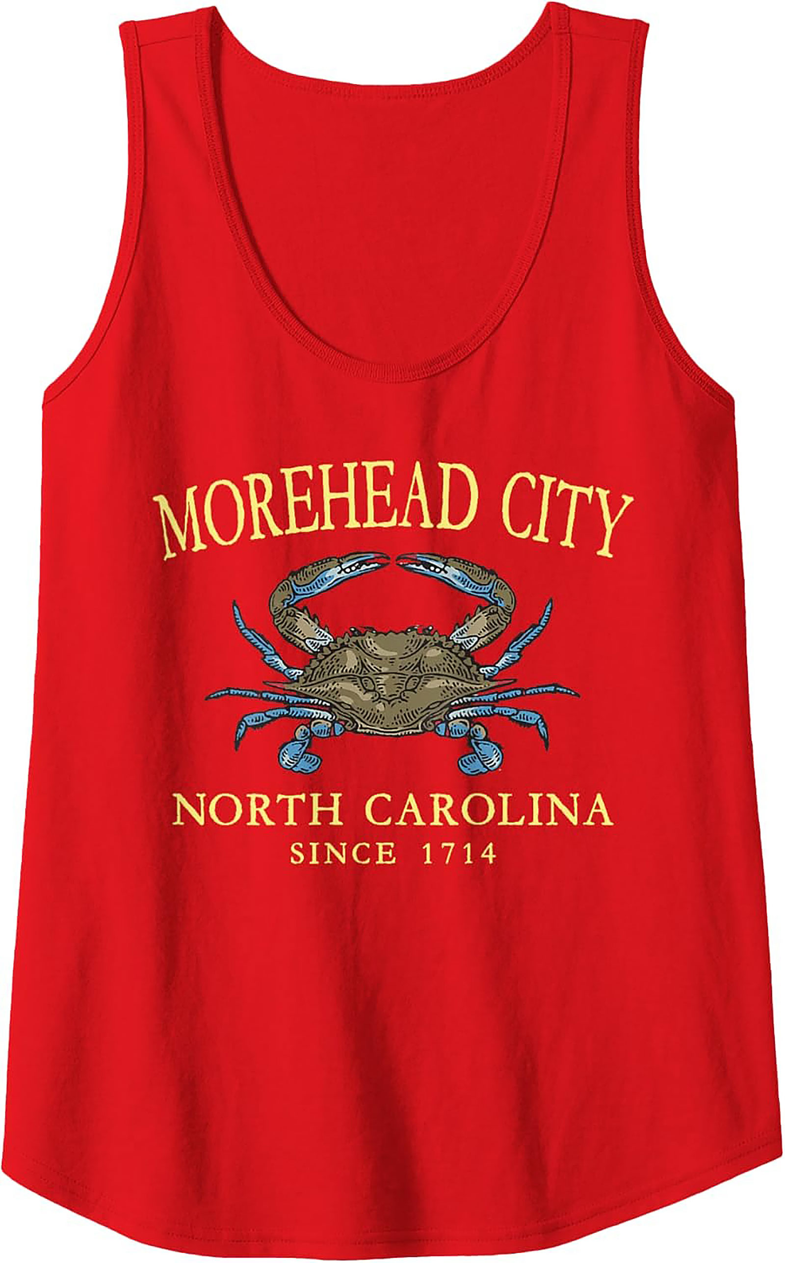 Morehead City NC Blue Crab Tank Top Coastal Summer Wear