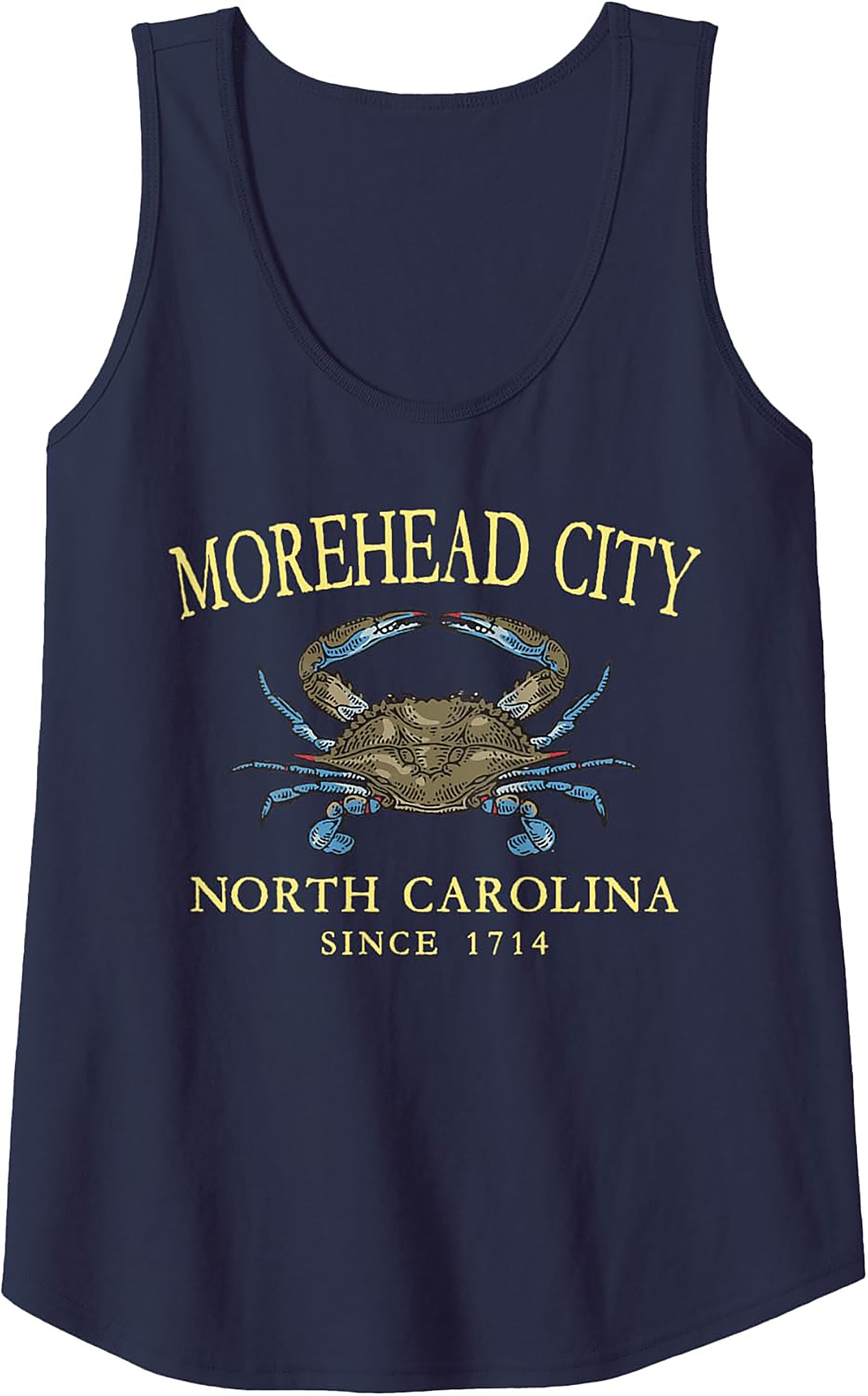 Morehead City NC Blue Crab Tank Top Coastal Summer Wear