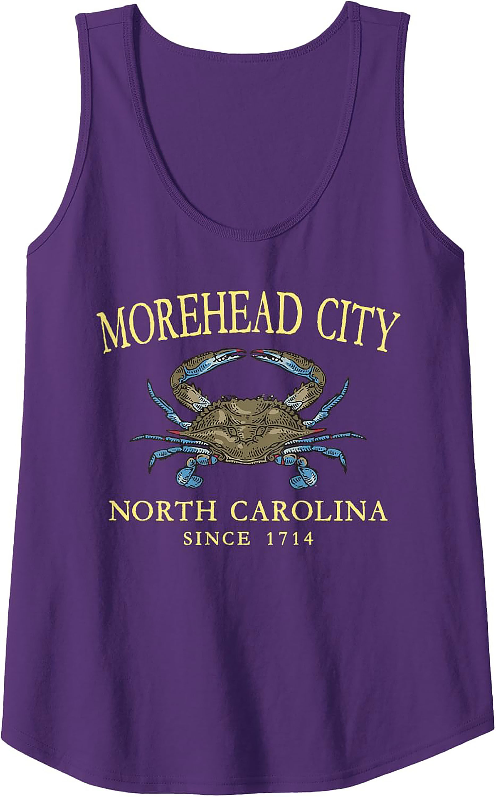 Morehead City NC Blue Crab Tank Top Coastal Summer Wear
