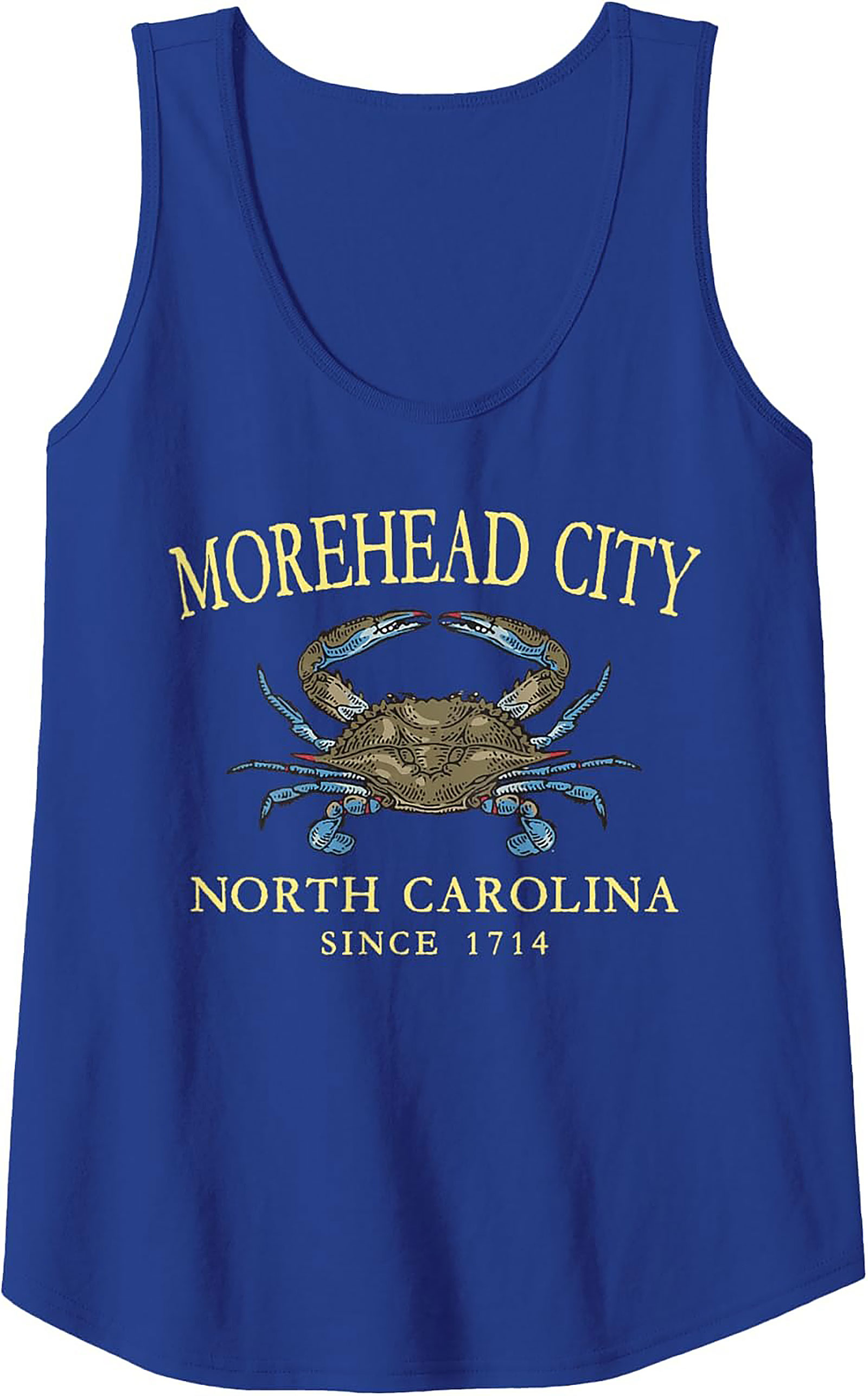 Morehead City NC Blue Crab Tank Top Coastal Summer Wear