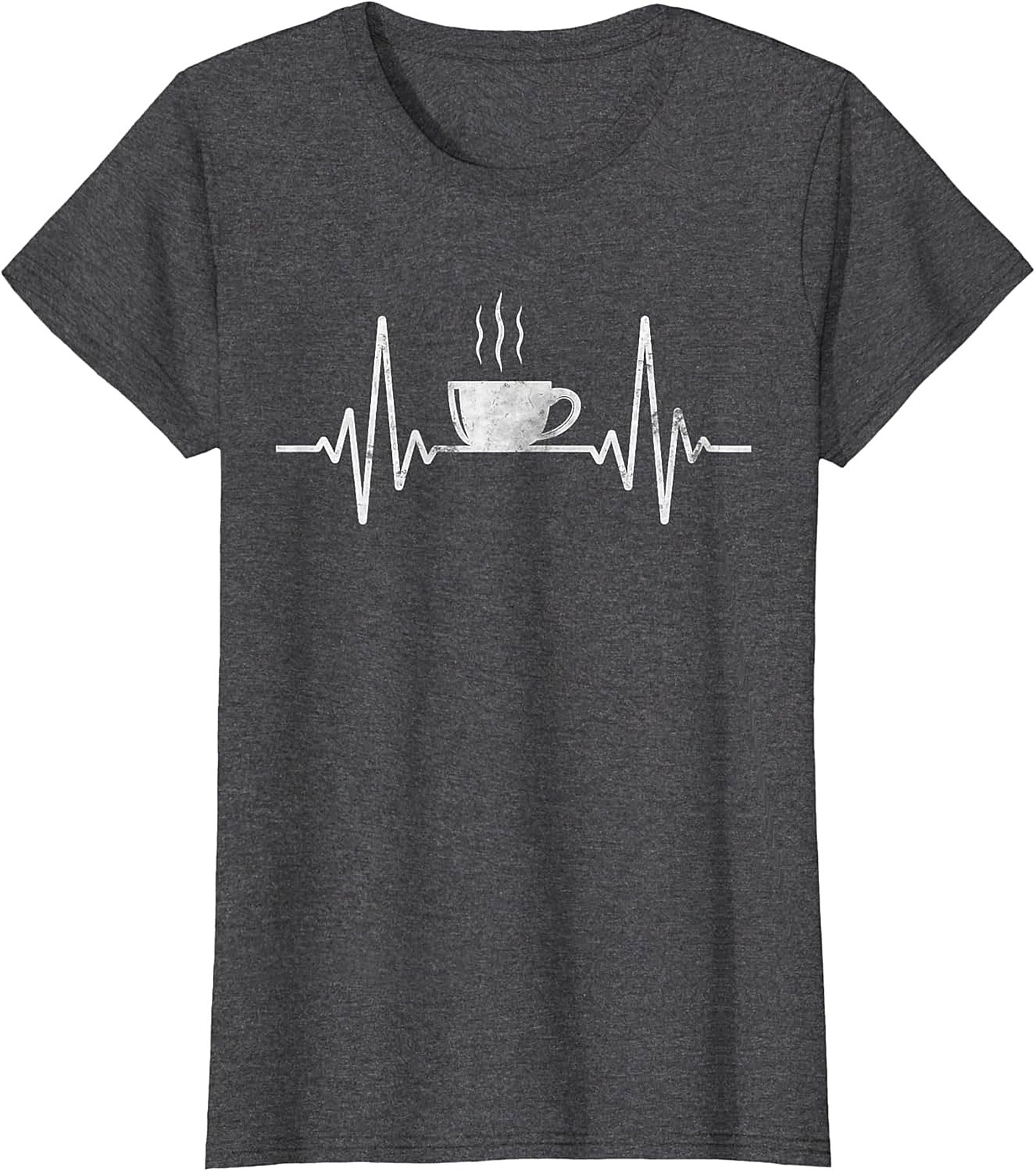 Coffee Heartbeat T-shirt Funny Coffee Lover Graphic Tee