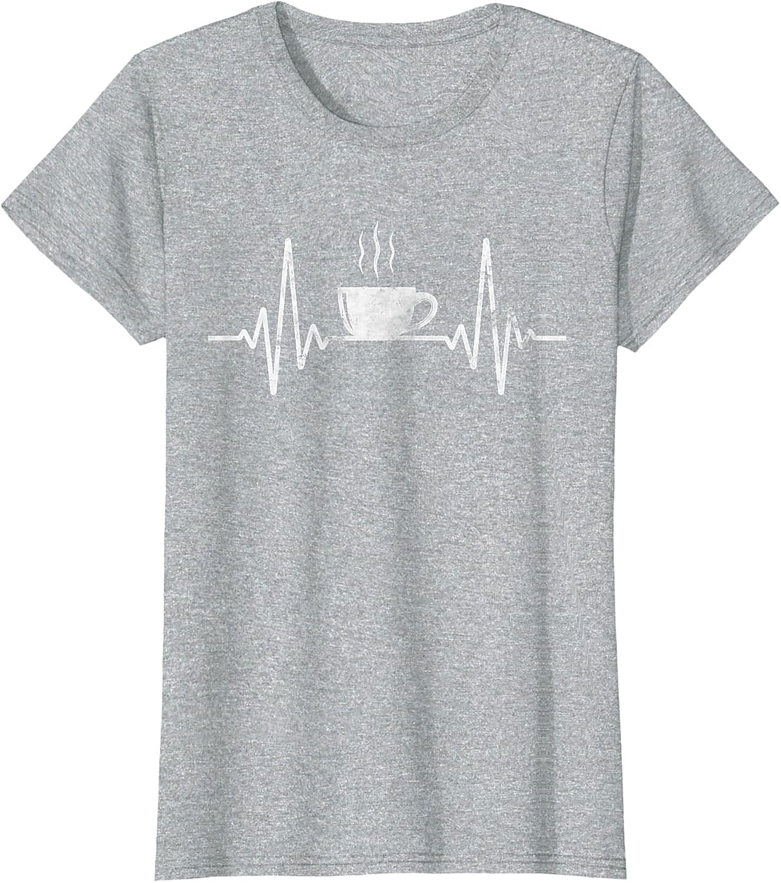 Coffee Heartbeat T-shirt Funny Coffee Lover Graphic Tee