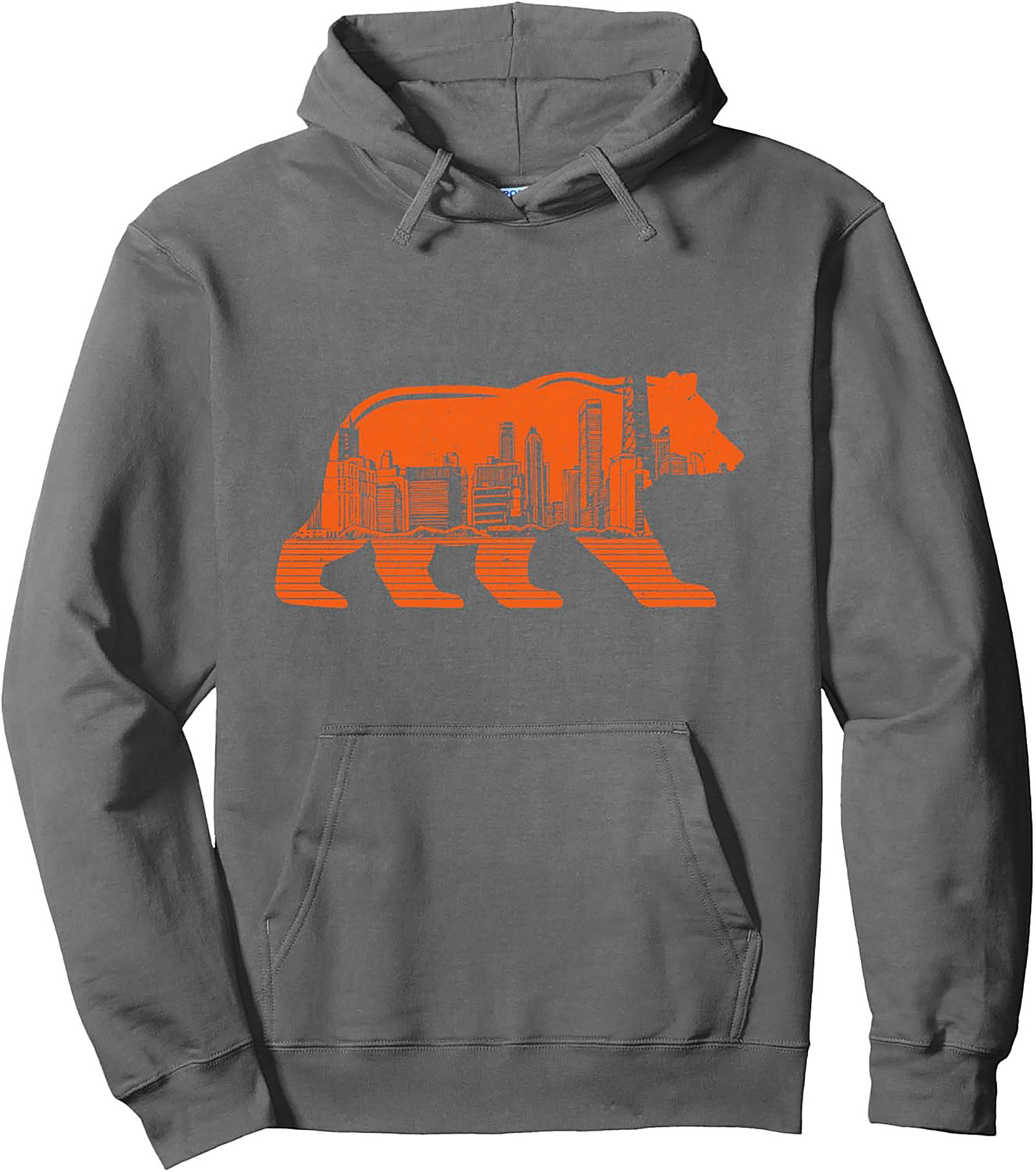 Chicago Skyline Bear Hoodie Urban Streetwear Pullover