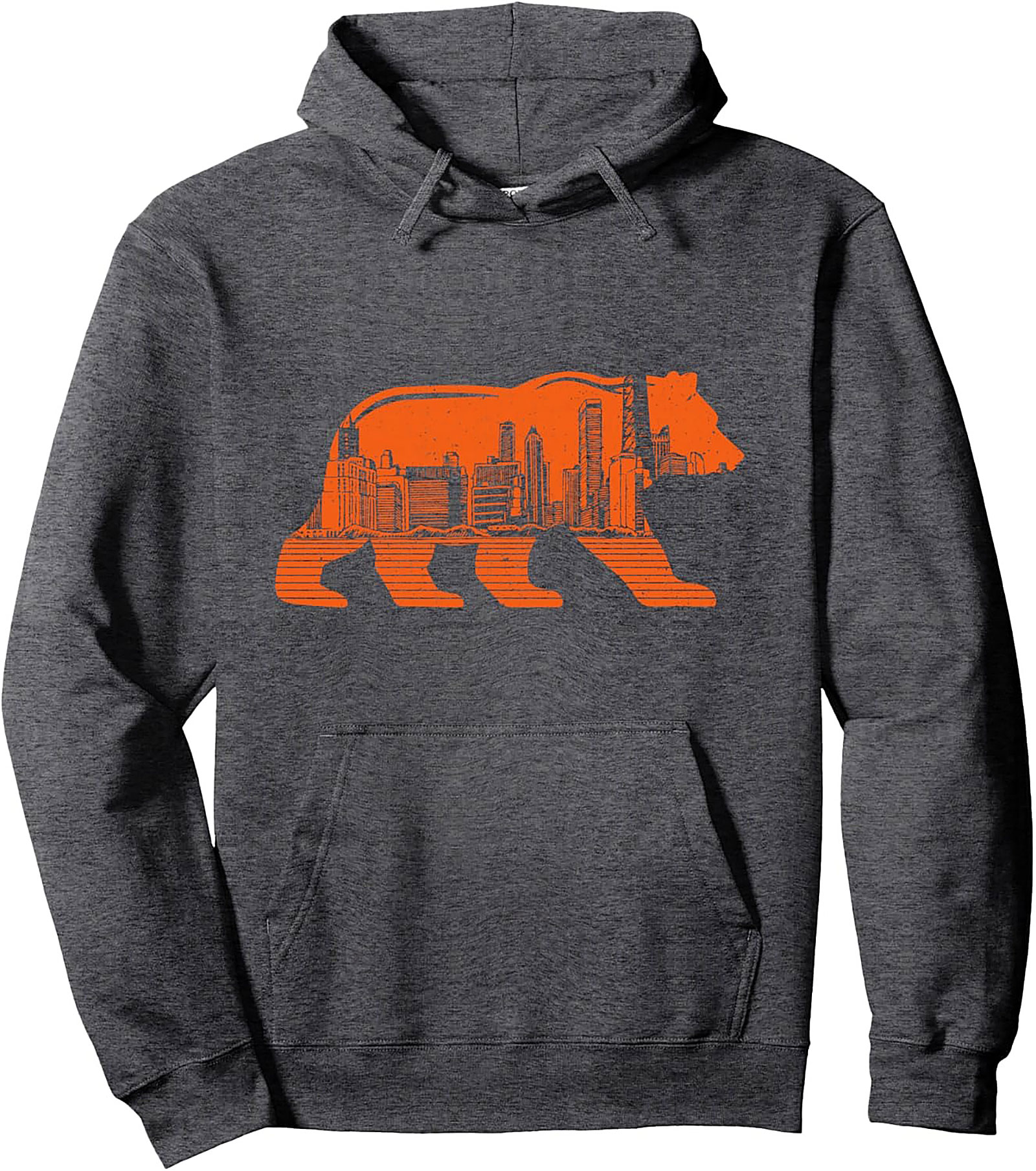 Chicago Skyline Bear Hoodie Urban Streetwear Pullover