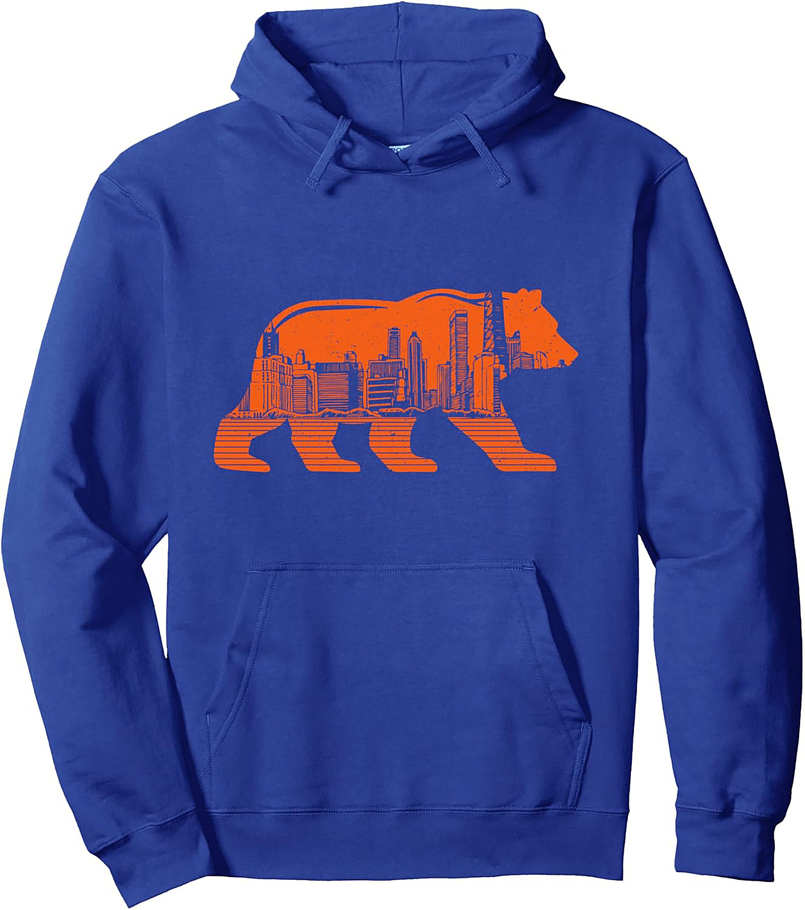 Chicago Skyline Bear Hoodie Urban Streetwear Pullover