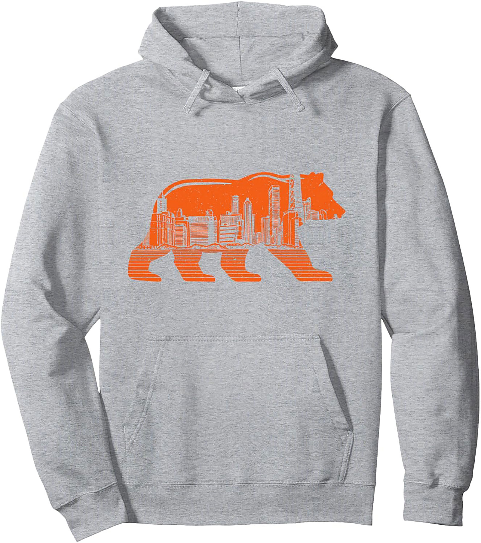 Chicago Skyline Bear Hoodie Urban Streetwear Pullover