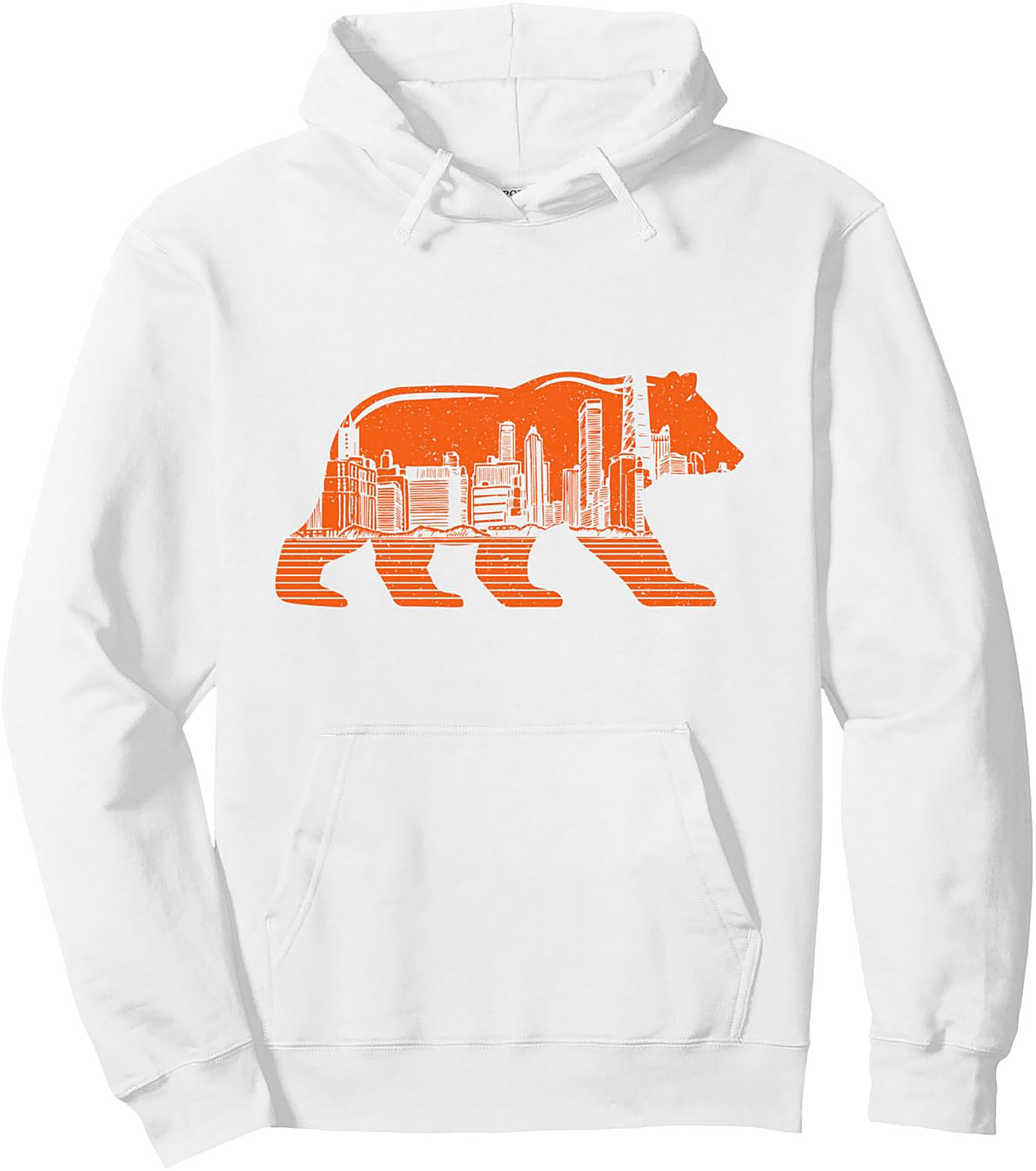 Chicago Skyline Bear Hoodie Urban Streetwear Pullover