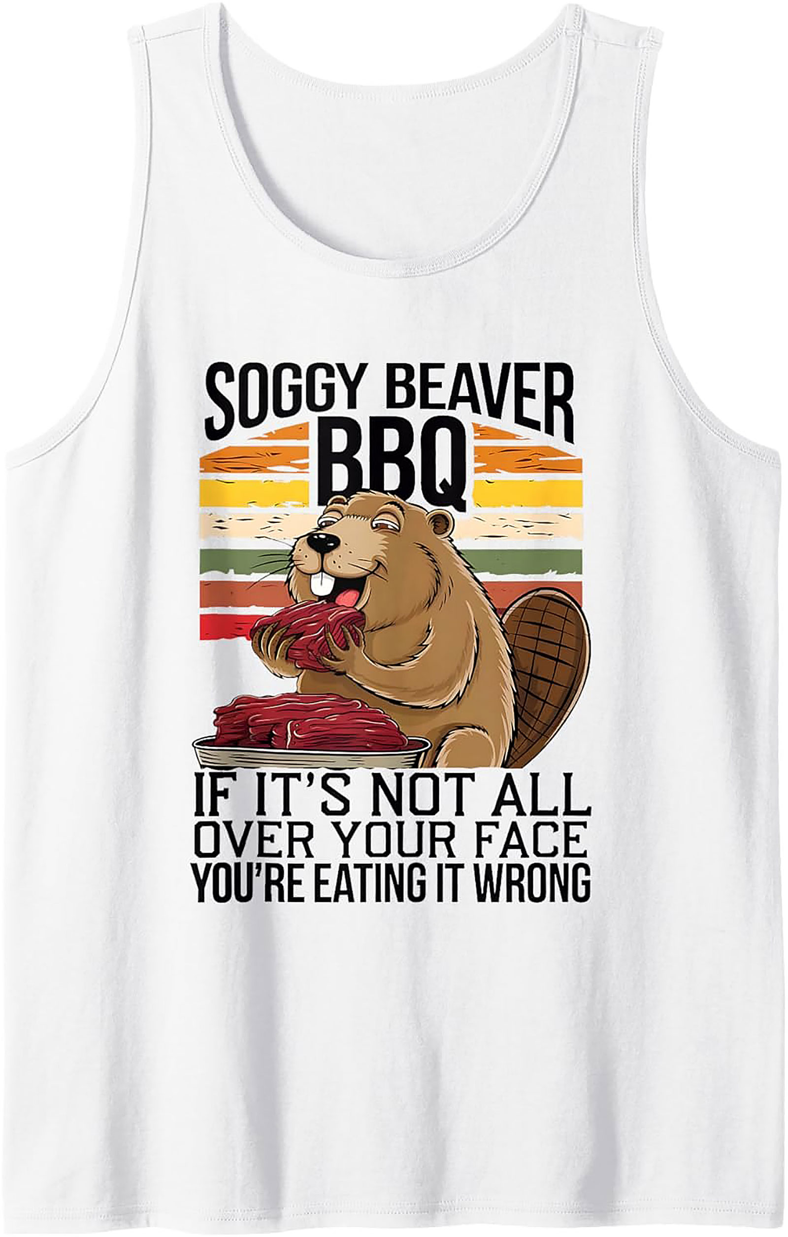 Soggy Beaver BBQ Funny Graphic Tank Top | Summer Grill Wear