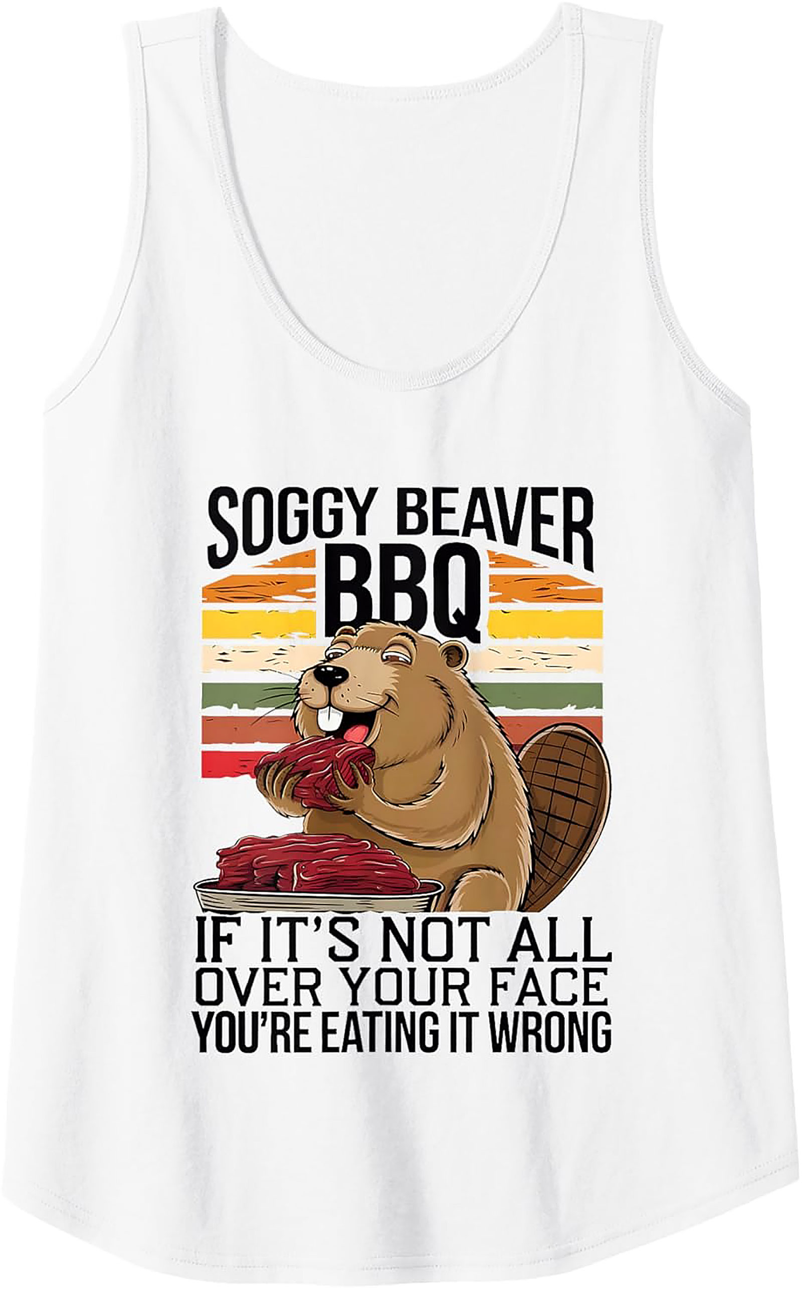 Soggy Beaver BBQ Funny Graphic Tank Top | Summer Grill Wear