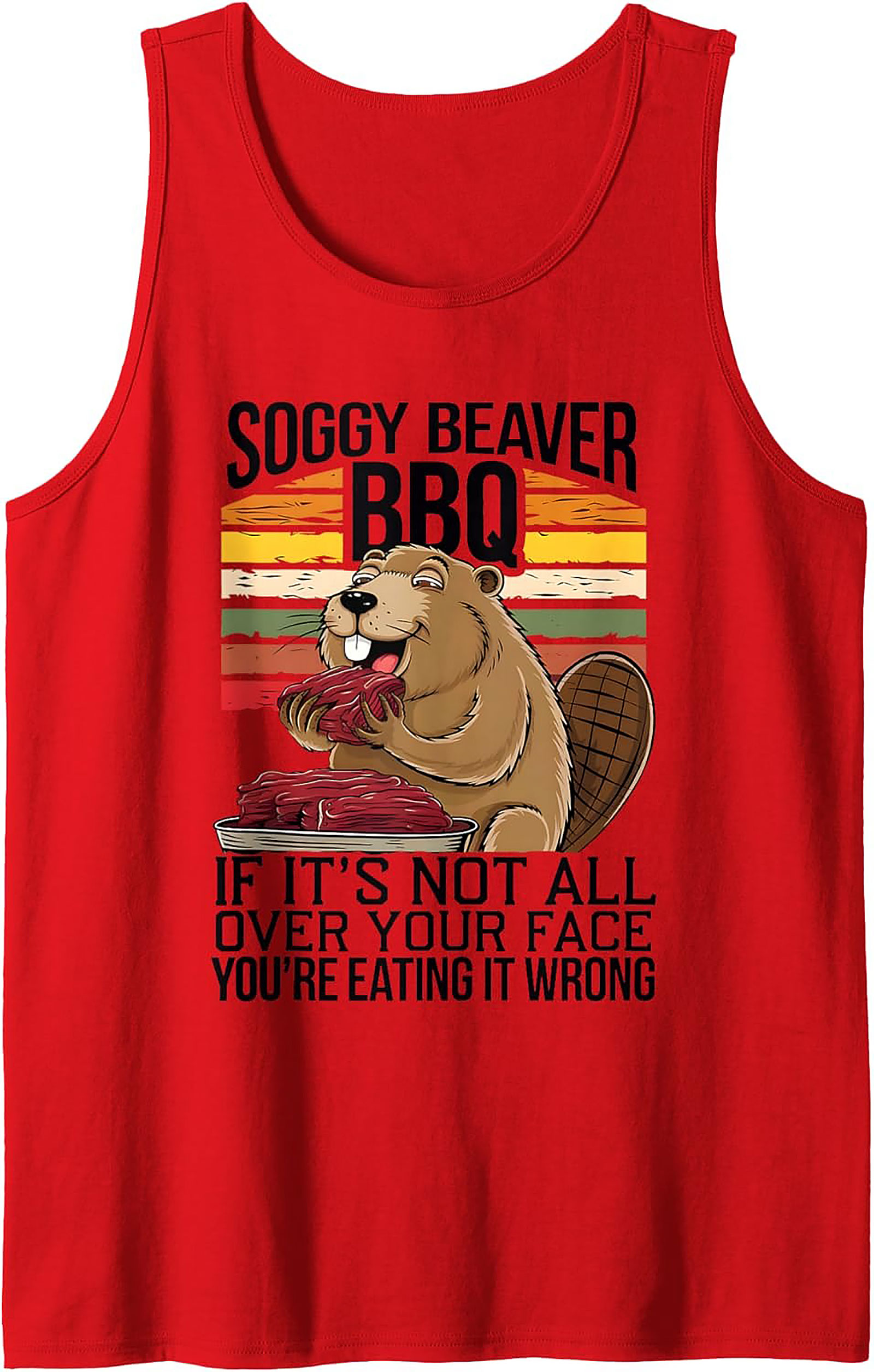 Soggy Beaver BBQ Funny Graphic Tank Top | Summer Grill Wear