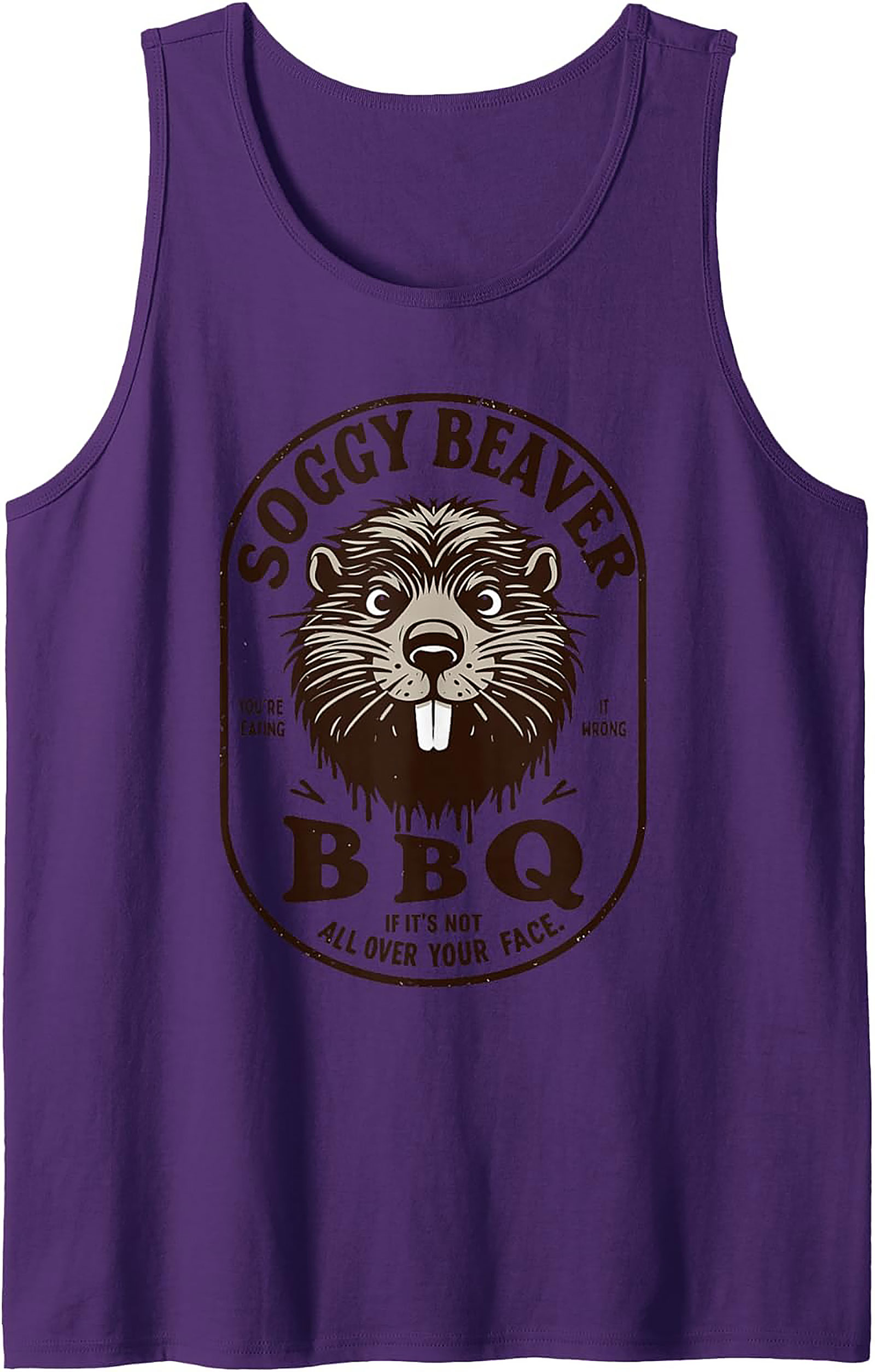 Soggy Beaver BBQ Tank Top - Funny Graphic Summer Wear