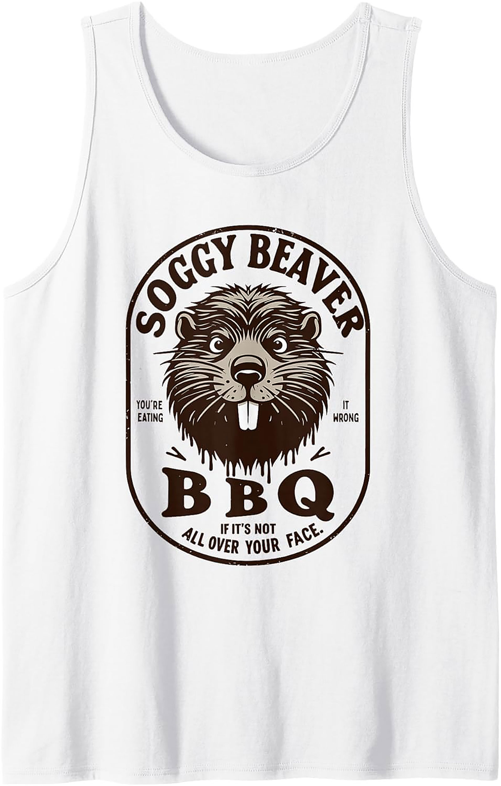 Soggy Beaver BBQ Tank Top - Funny Graphic Summer Wear