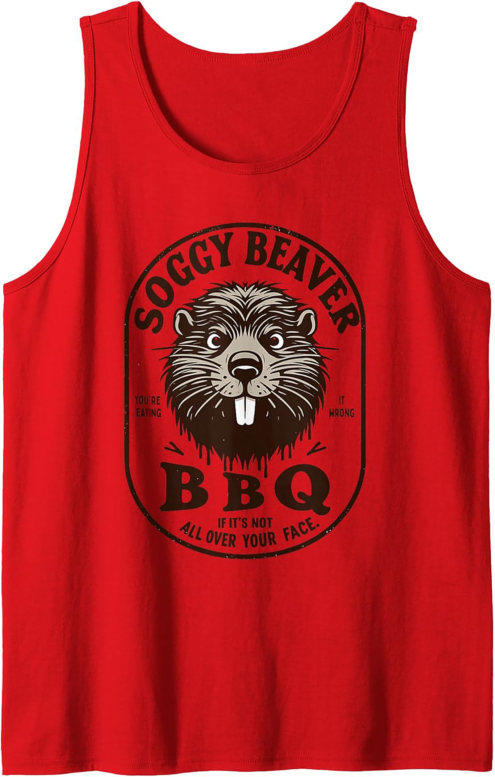 Soggy Beaver BBQ Tank Top - Funny Graphic Summer Wear