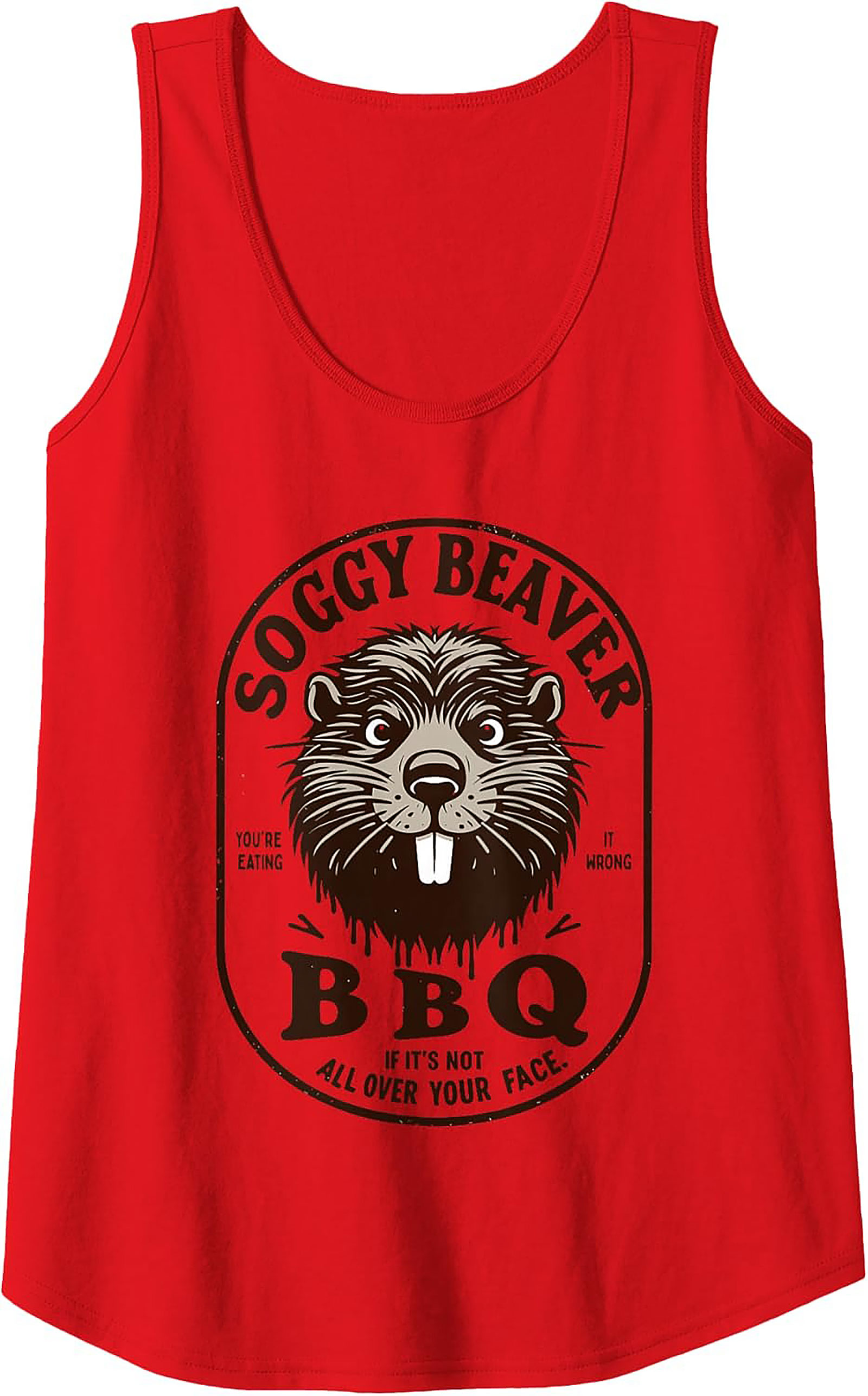 Soggy Beaver BBQ Tank Top - Funny Graphic Summer Wear
